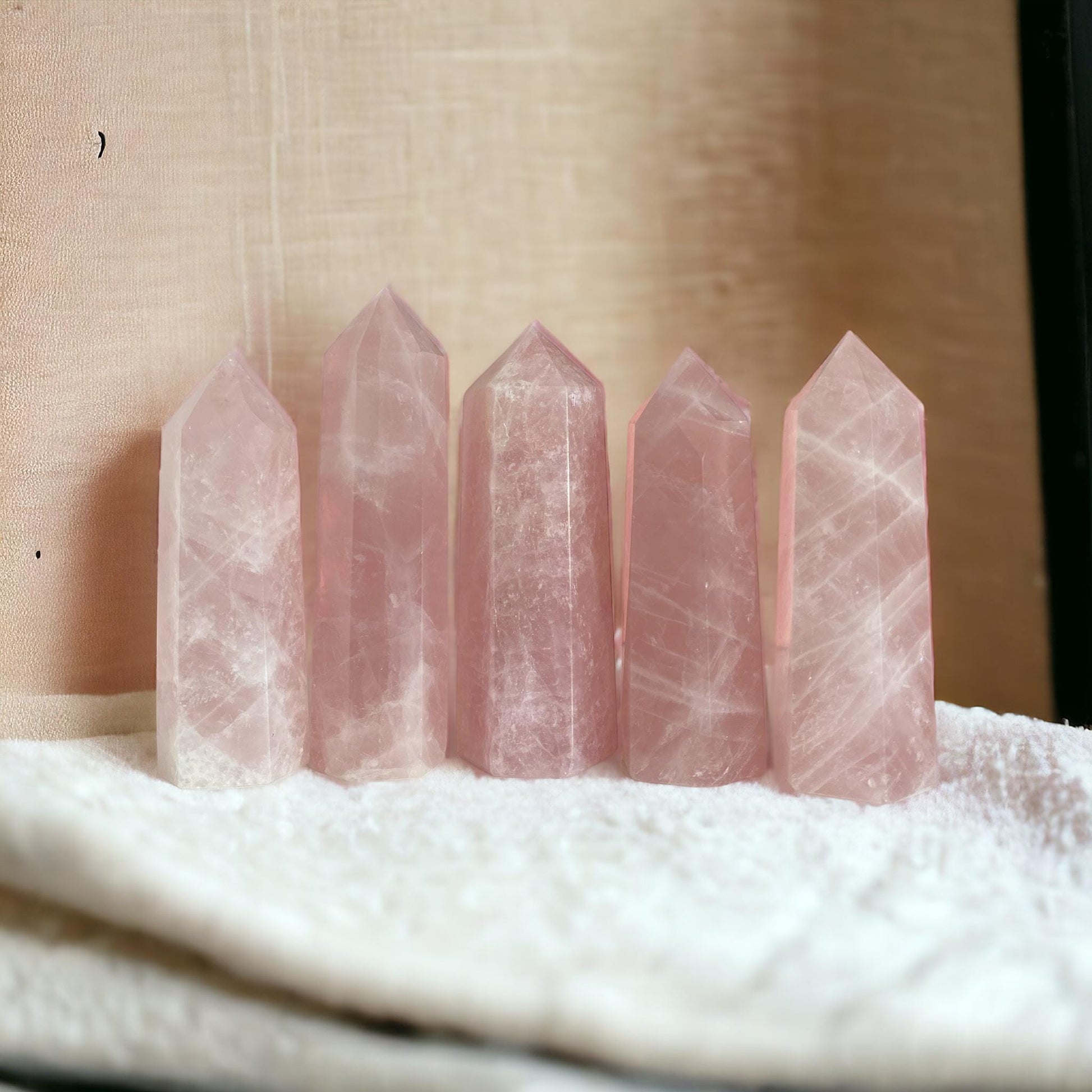Rose Quartz Crystal Tower: Love and Compassion Healing Stone