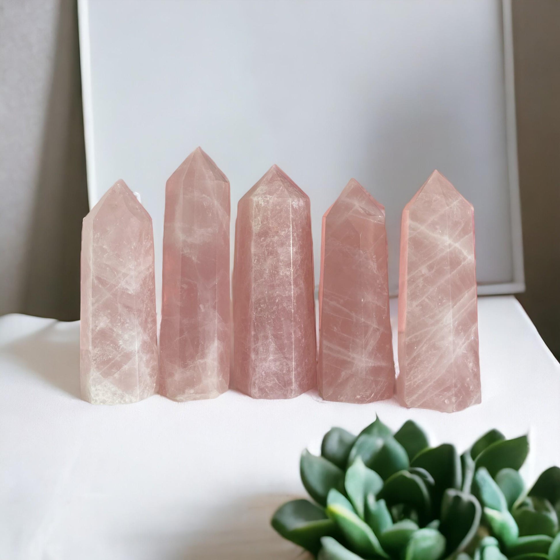 Rose Quartz Crystal Towers - Luna by Louise, Crystal Shop UK | Love and Compassion Healing Stone