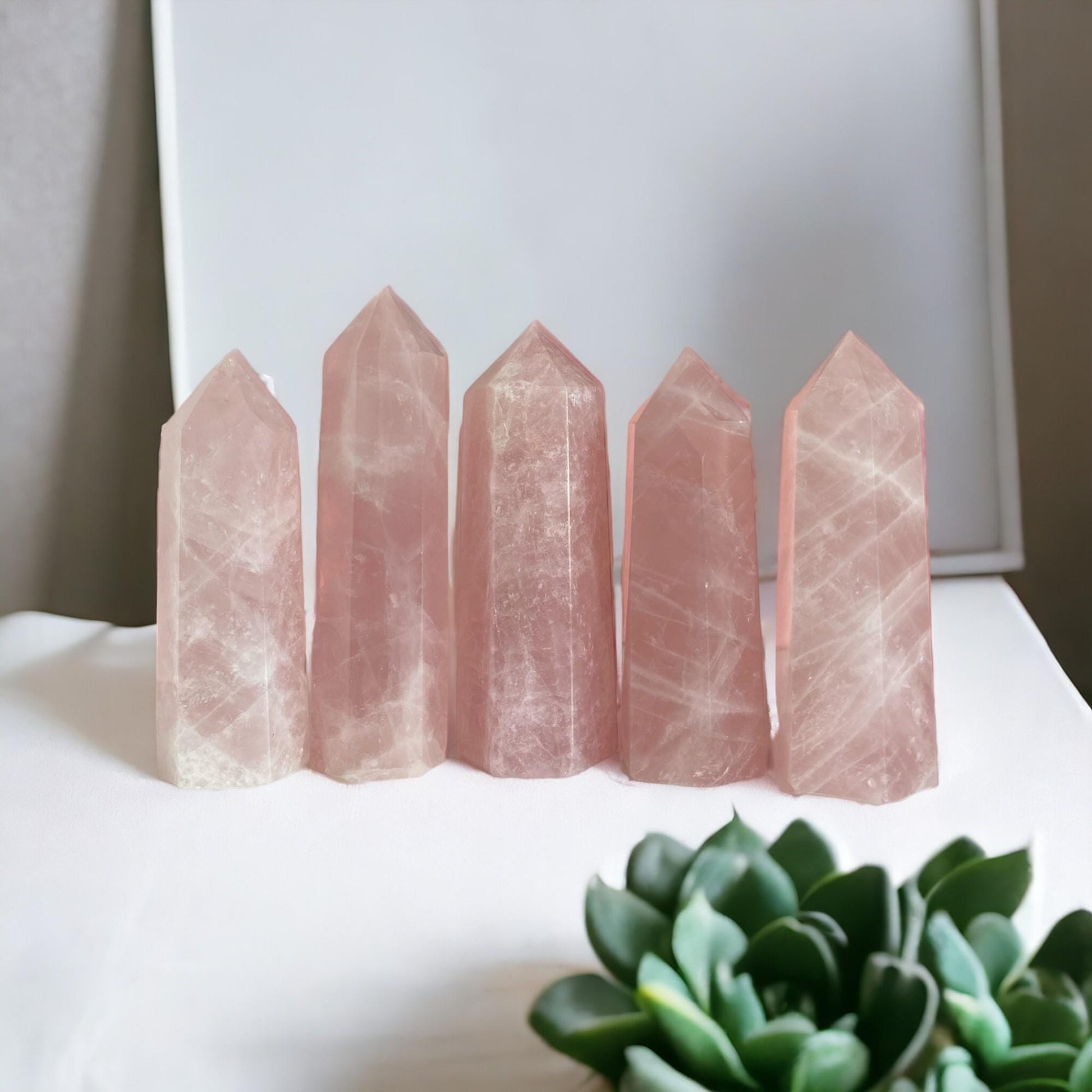 Rose Quartz Crystal Towers - Luna by Louise, Crystal Shop UK | Love and Compassion Healing Stone