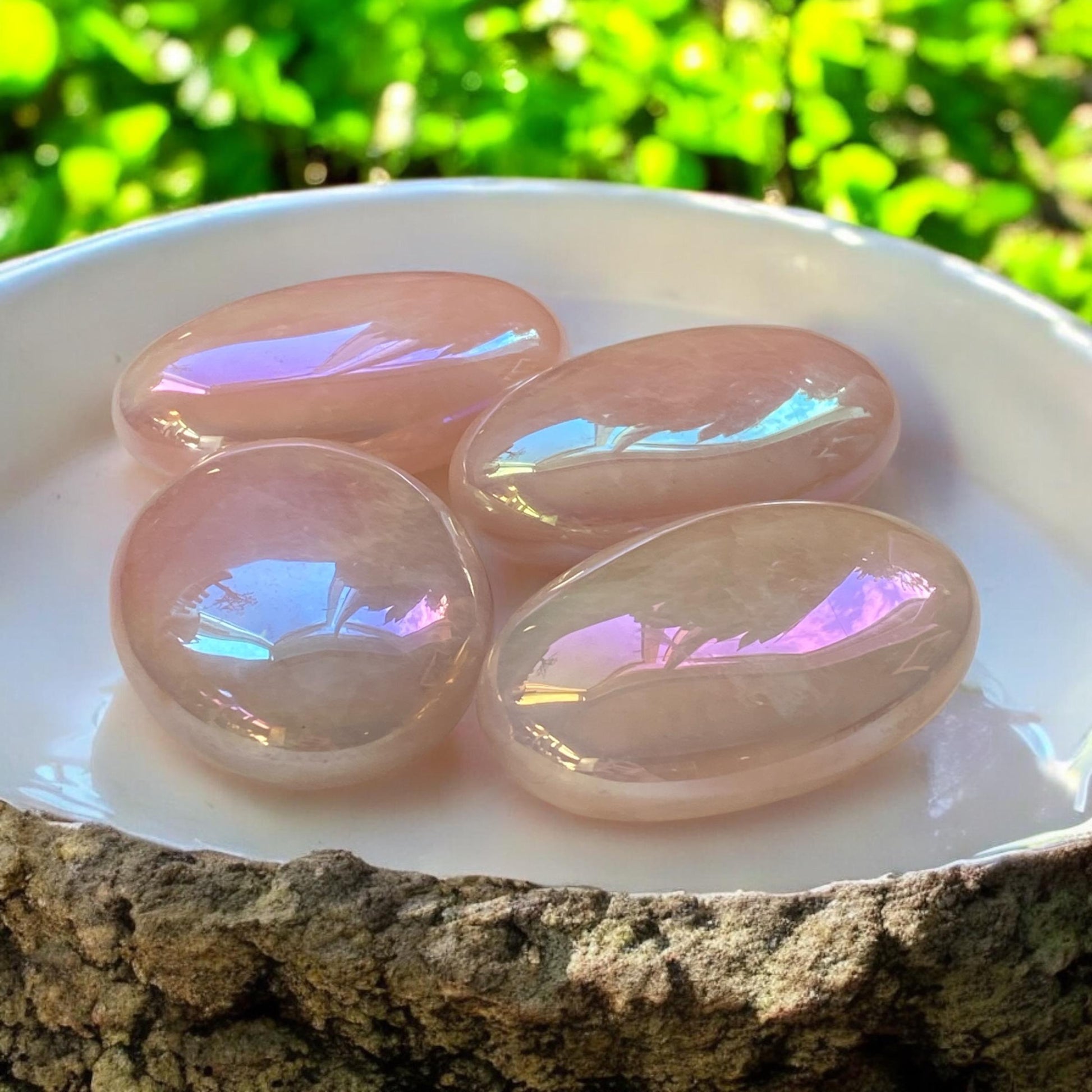 Rose Aura Quartz Palm Stone: Love & Compassion Healing Crystal