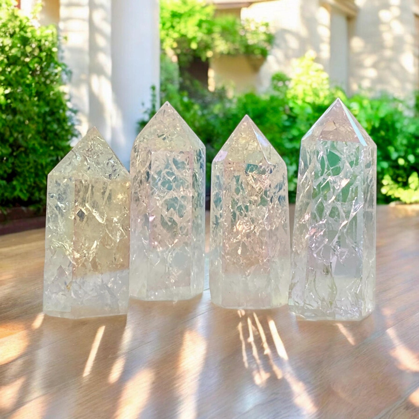 Aura Crackle Quartz Tower: Iridescent Crystal Point, Luna by Louise