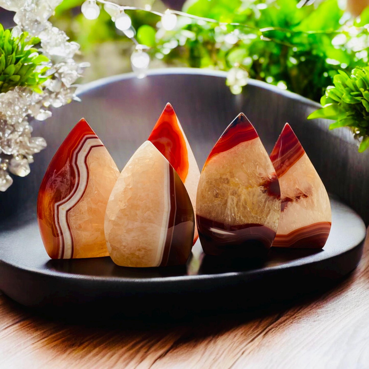 Carnelian Crystal Flame: Vibrant Free Form for Motivation