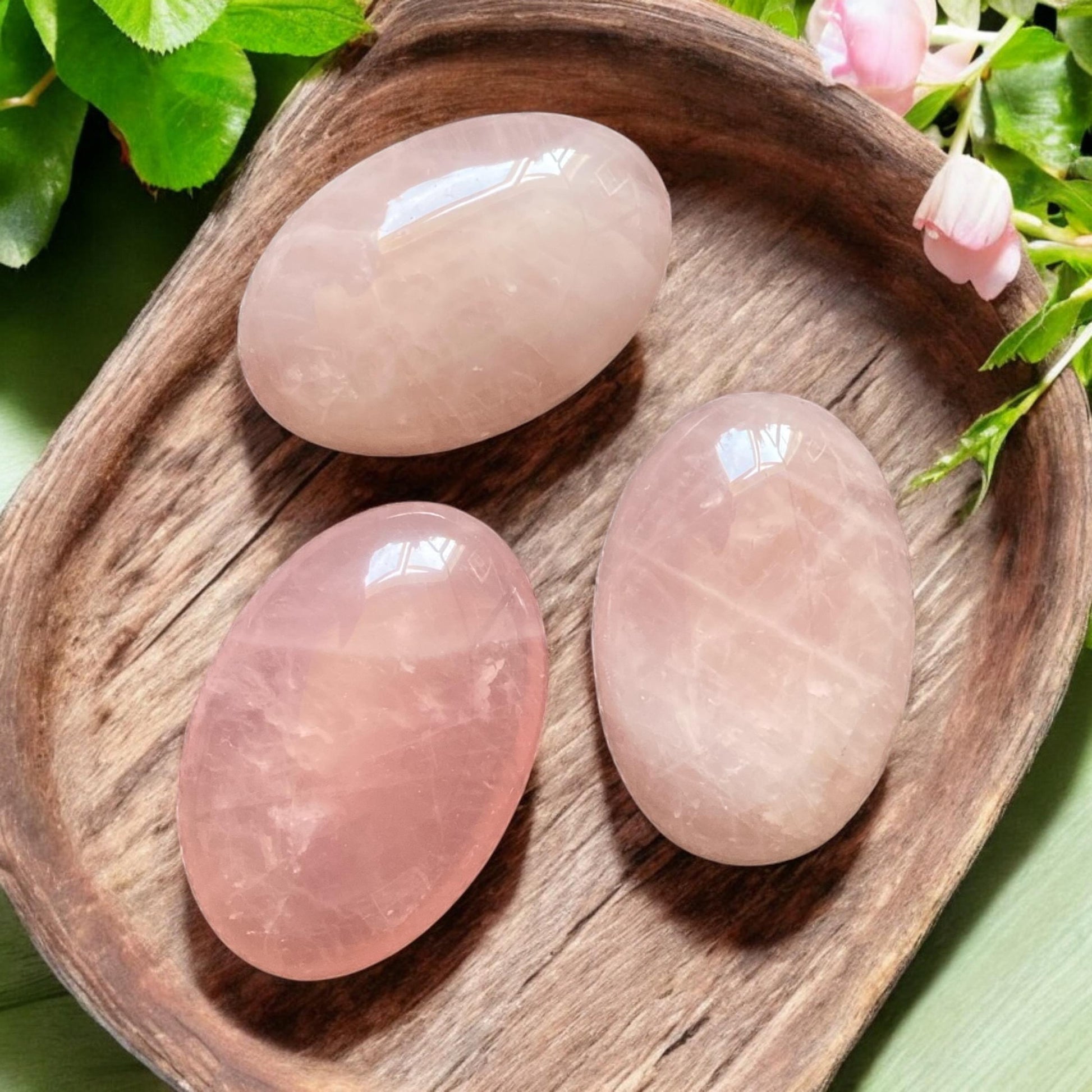 Rose Quartz Palm Stone: Love and Compassion Healing Crystal