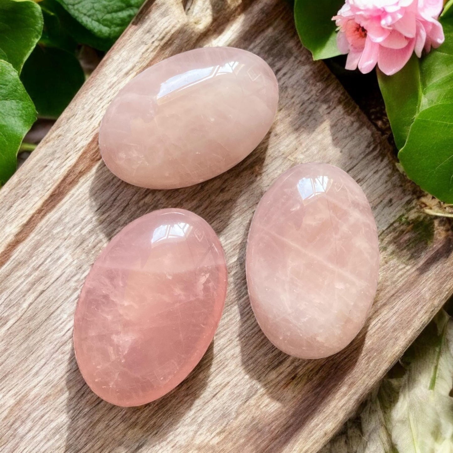 Rose Quartz Palm Stone: Love and Compassion Healing Crystal