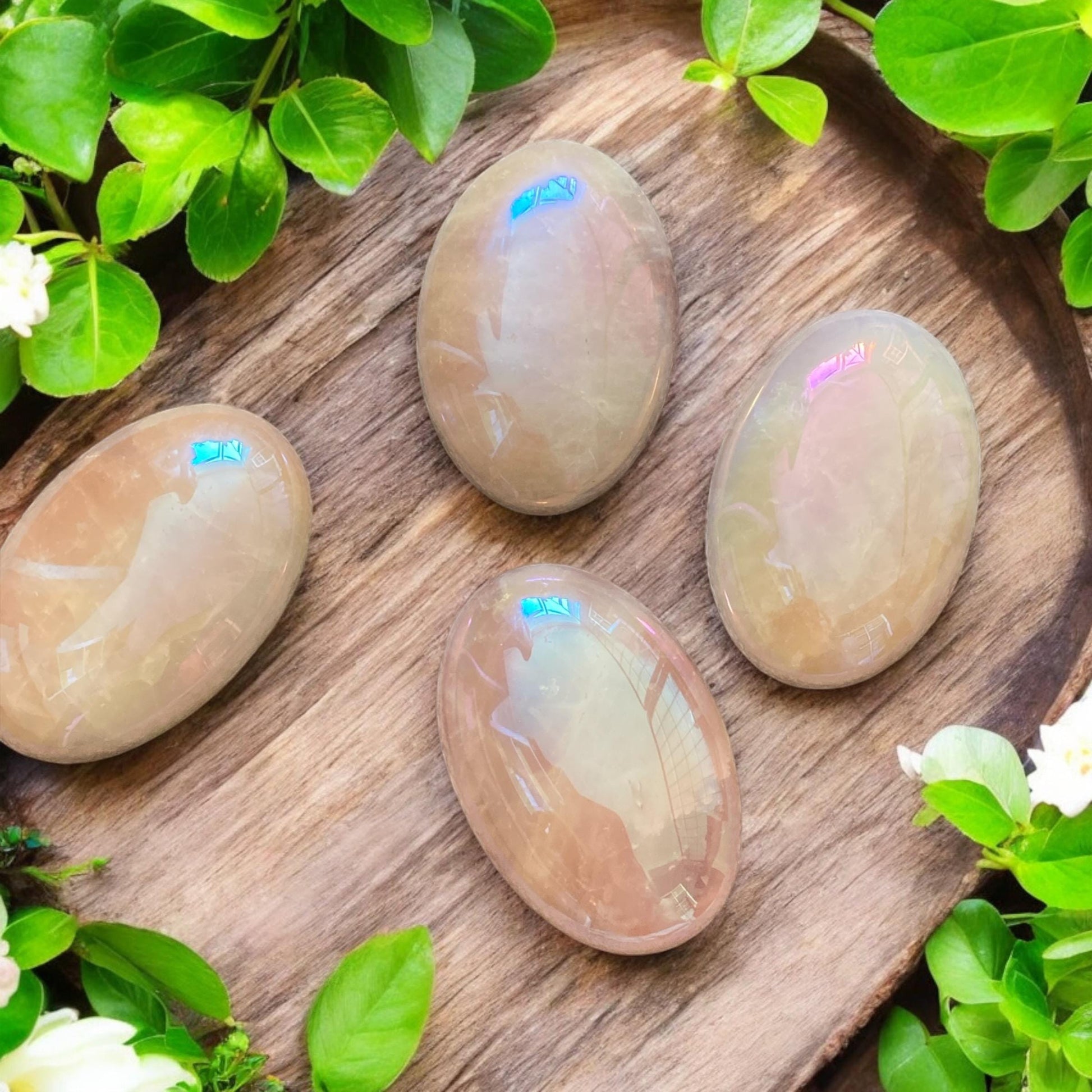 Rose Aura Quartz Palm Stone: Love & Compassion Healing Crystal