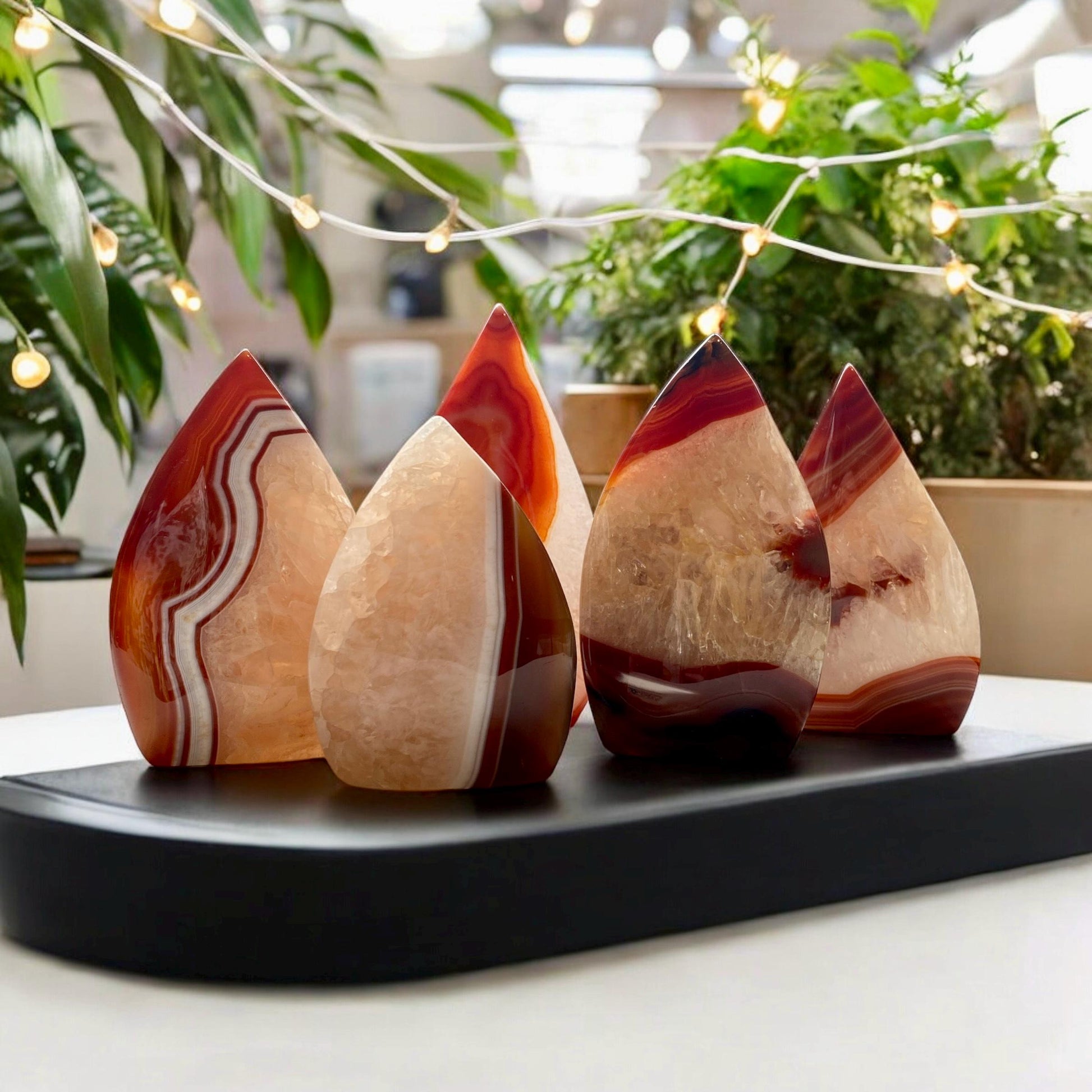 Carnelian Crystal Flame: Vibrant Free Form for Motivation