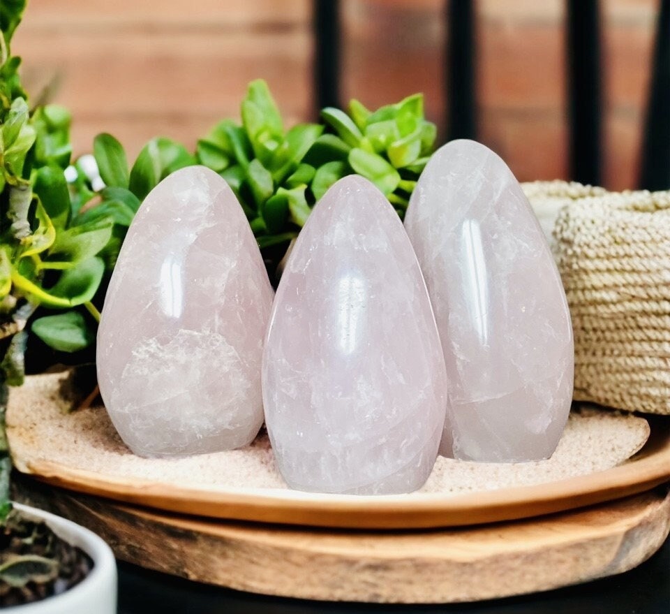 Lavender Rose Quartz Crystal Free Form - Elegantly Blending Pink and Lavender Hues, Natural Polished Quartz. Stunning Pink Crystal Free Form