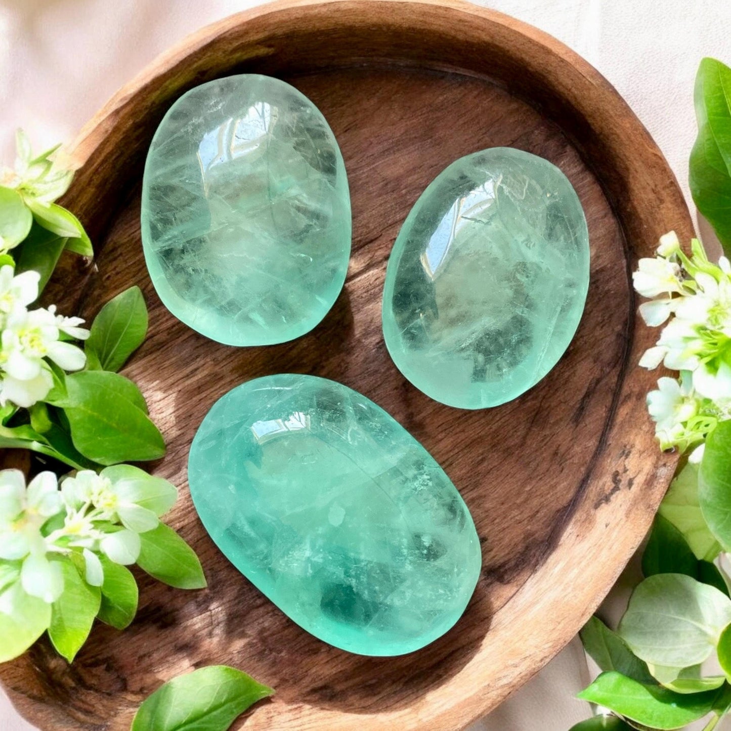 Mint Fluorite Palm Stone - Serenity & Focus | Luna by Louise, Crystal Shop UK