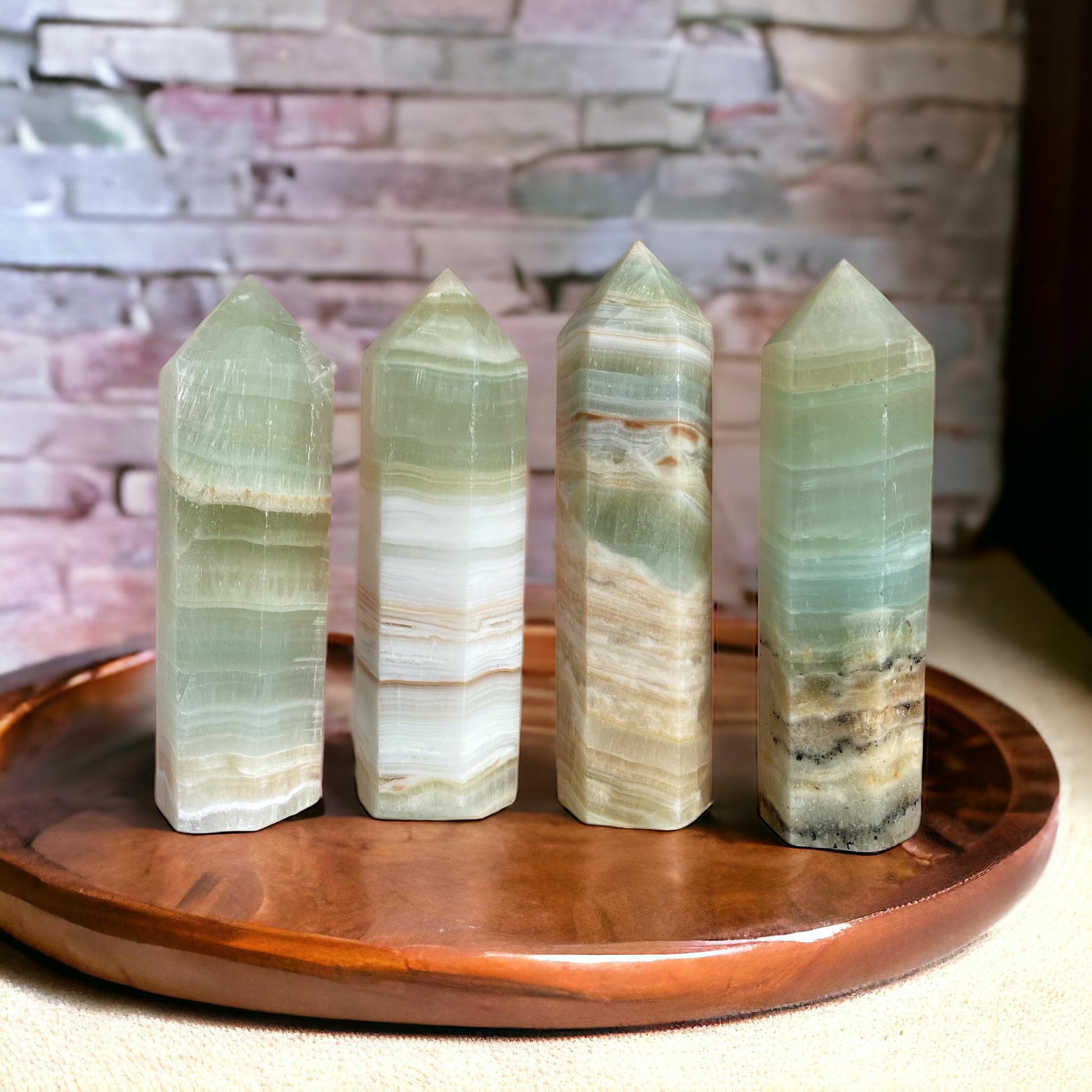 Caribbean Calcite Crystal Tower: Soothing Sky-Blue Healing Stone
