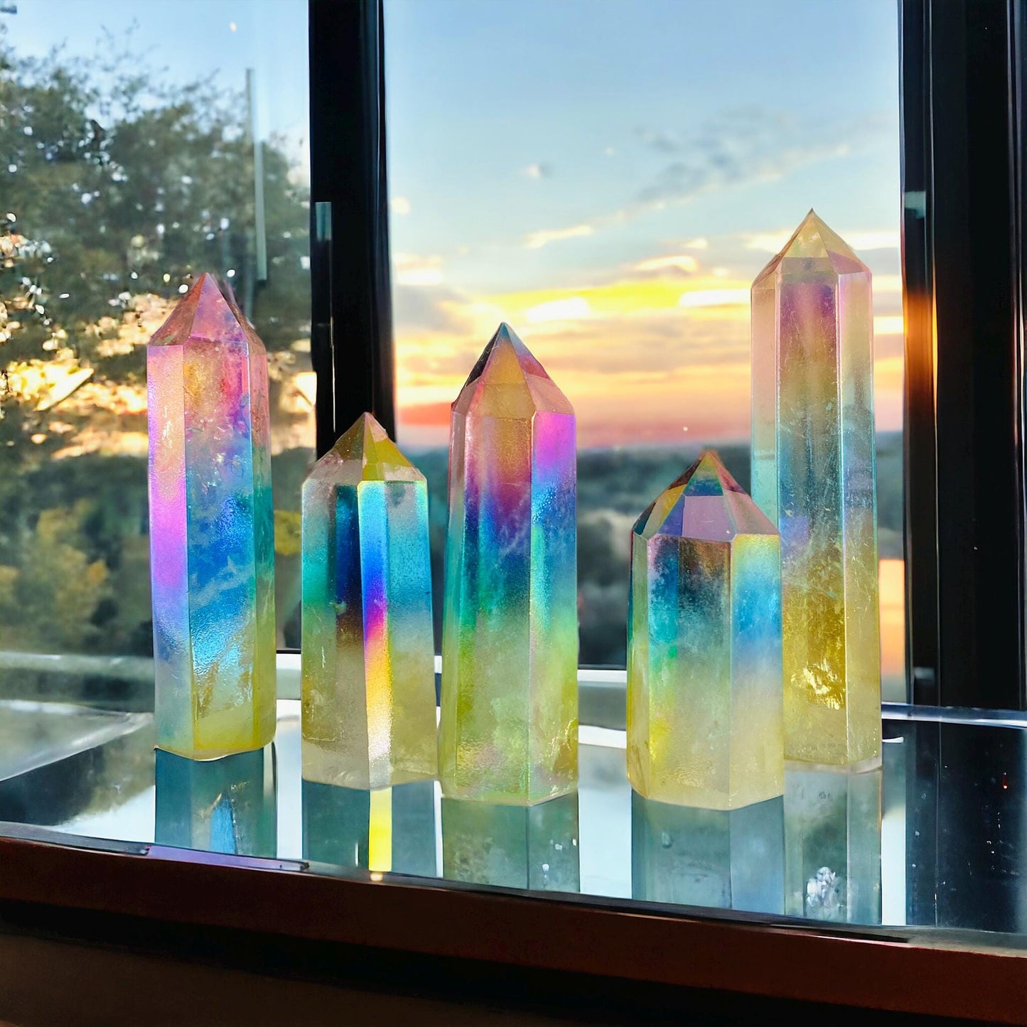 Quartz Aura Ombre Towers - Vibrant Energy | Luna by Louise, Crystal Shop UK