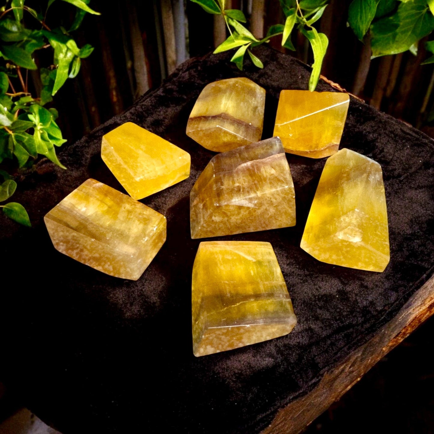 Yellow Banded Fluorite Free Form Cubes - Luna by Louise, Crystal Shop UK | Vibrant Energy and Positivity for Confidence and Creativity