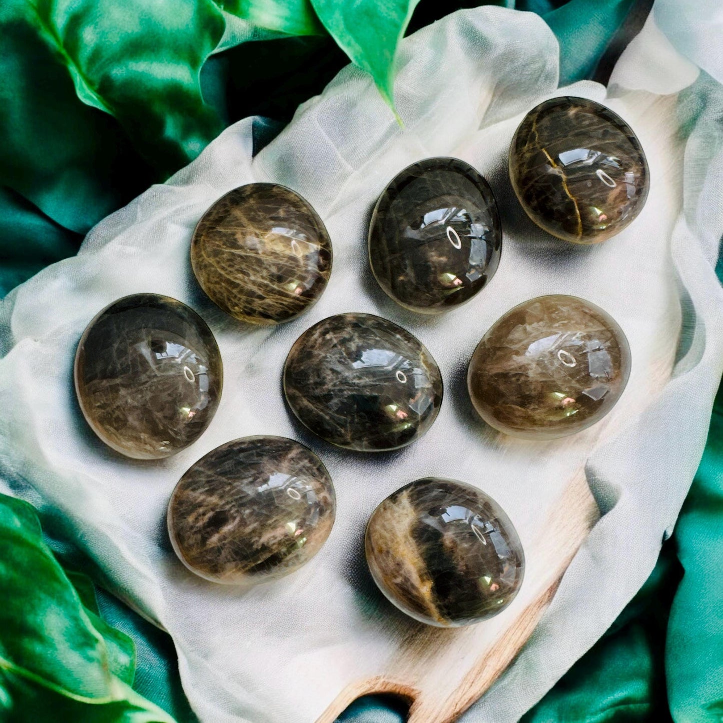 Black Moonstone Palm Stone: Lunar Energy Crystal