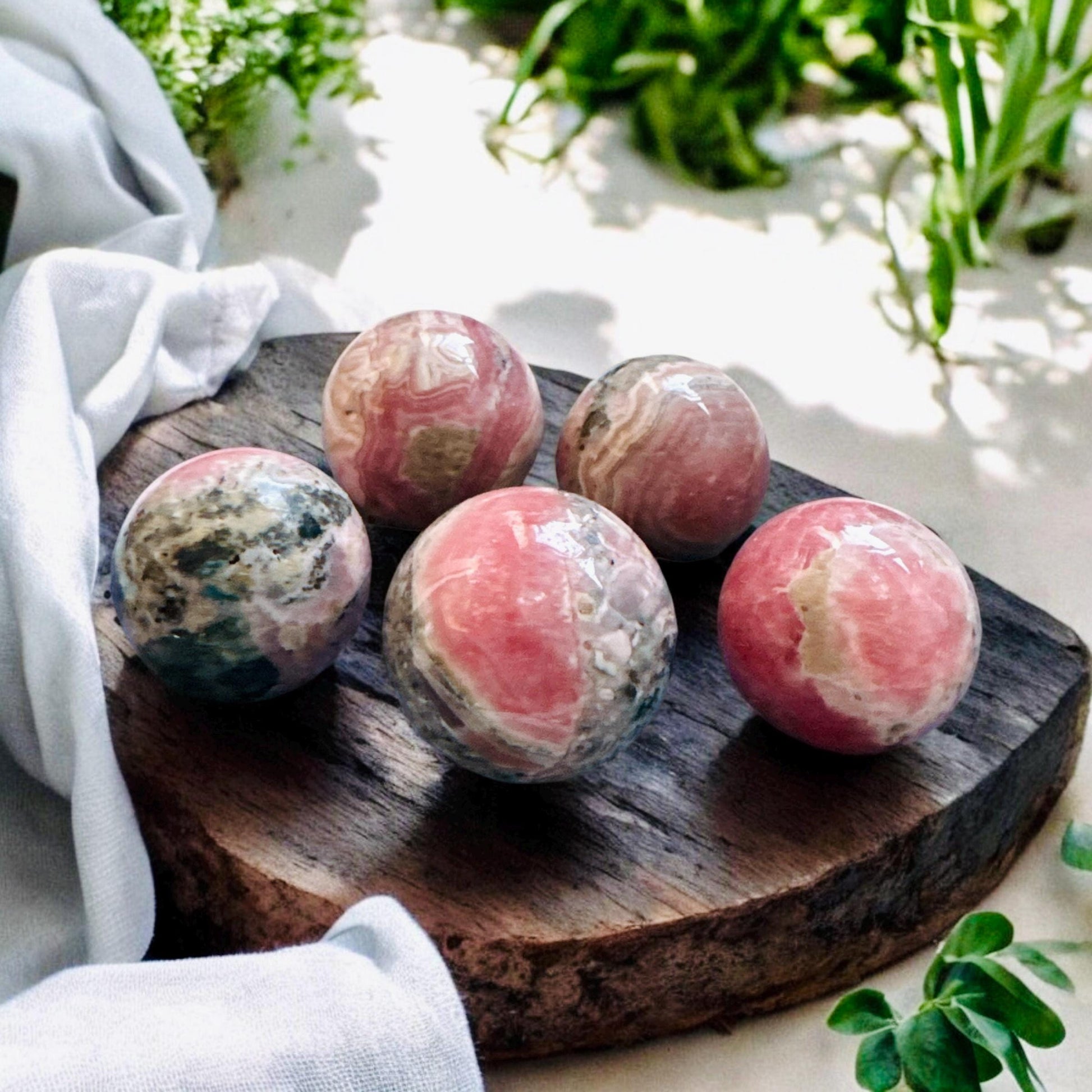 Grade AA Rhodochrosite Mini Sphere: Emotional Healing Crystal 22mm-34mm