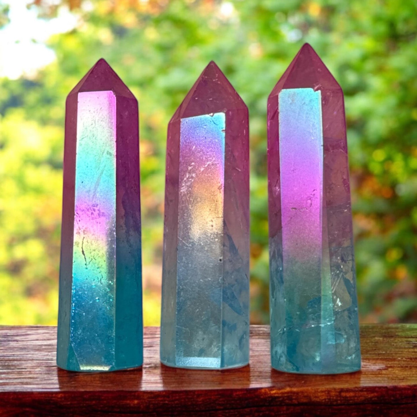 Aura Quartz Crystal Tower: Pink & Blue Ombre Obelisk, Healing Stone