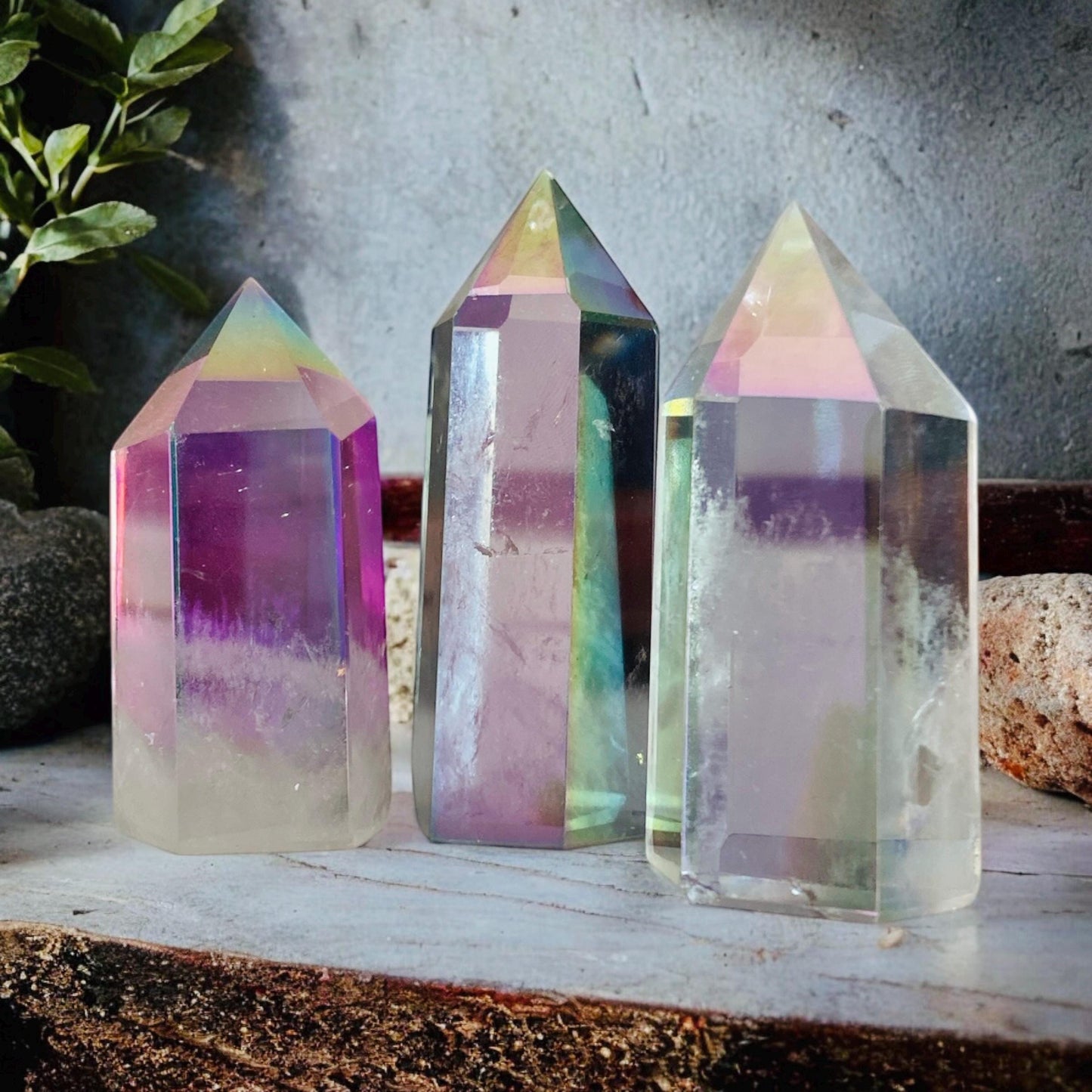 Tanzine, Tanzan or Indigo Aura Quartz Tower Point, Exceptional Clarity, and Quality, Rare Tanzine Aura. Luna by Louise, Crystal Shop UK