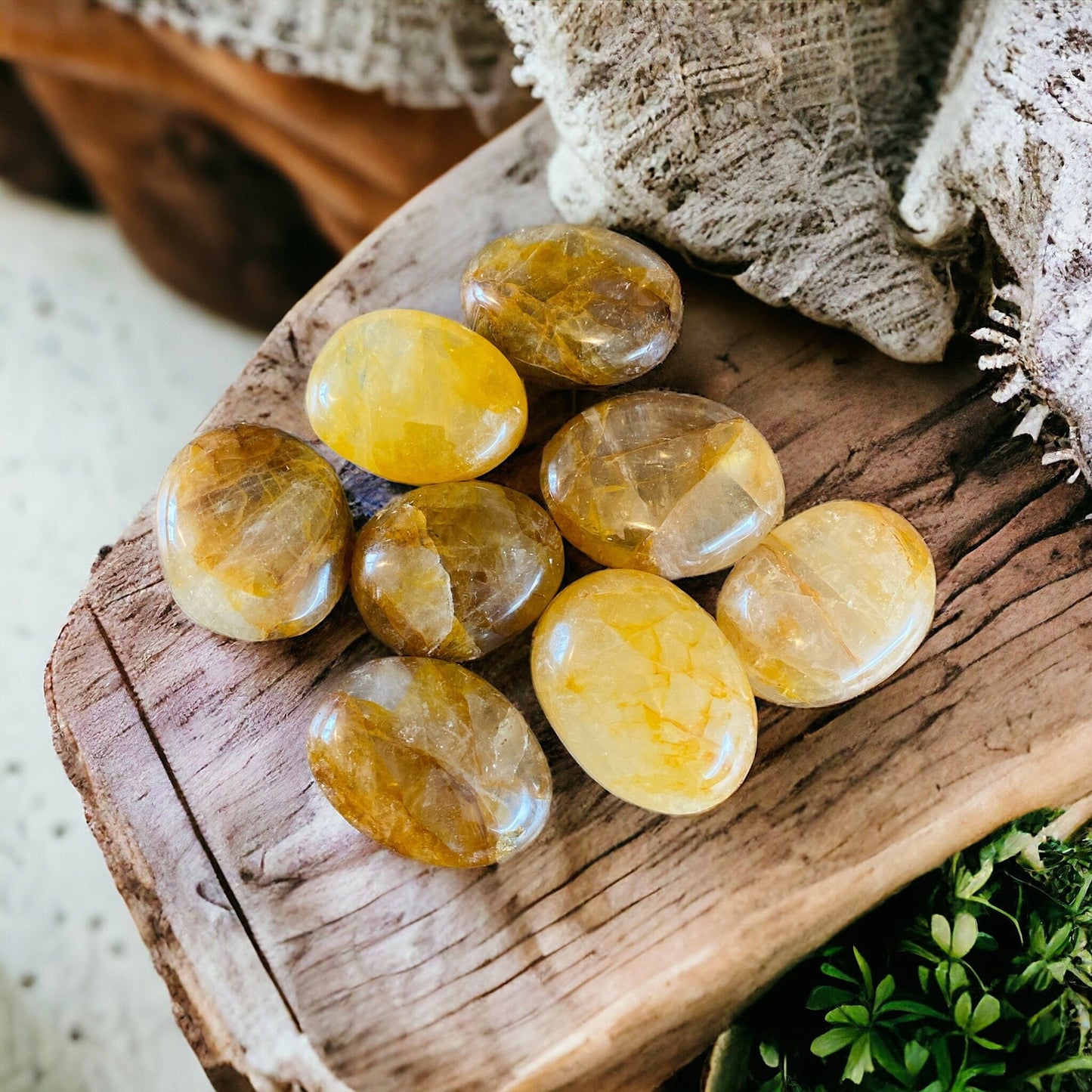 Golden Healer Quartz Palm Stone - Healing & Harmony | Luna by Louise Crystal Shop UK