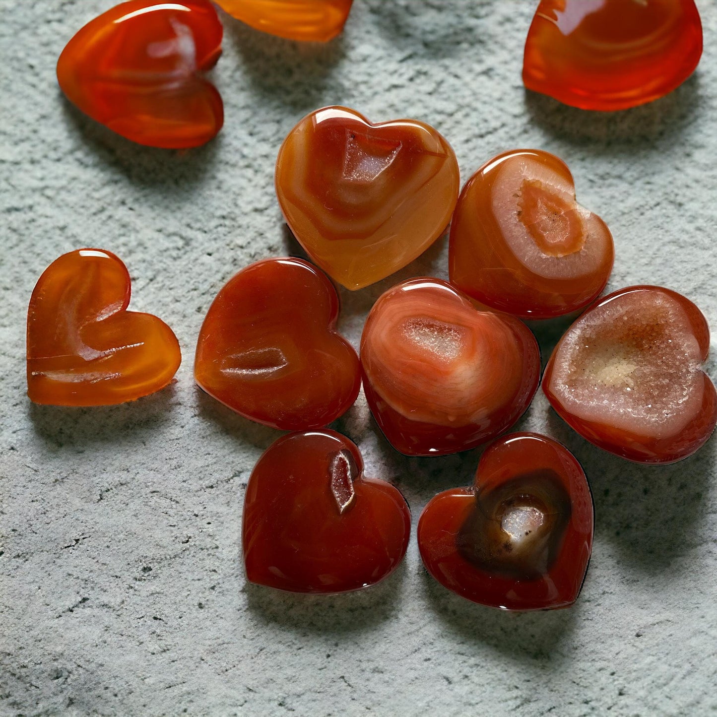 Carnelian Druzy Crystal Heart: Energizing Gemstone