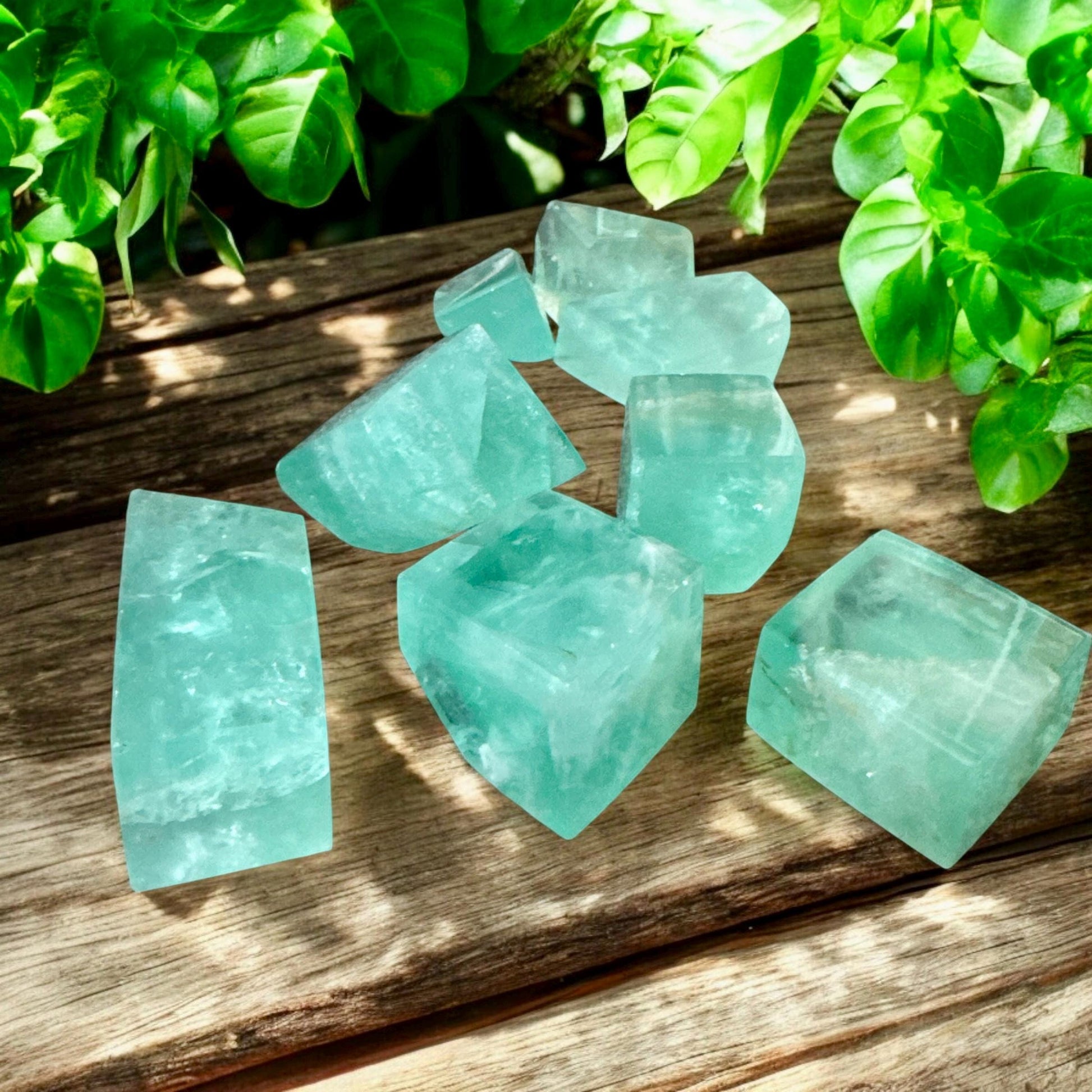 Mint Fluorite Crystal Free Form Cubes - Serenity & Focus | Luna by Louise, Crystal Shop UK