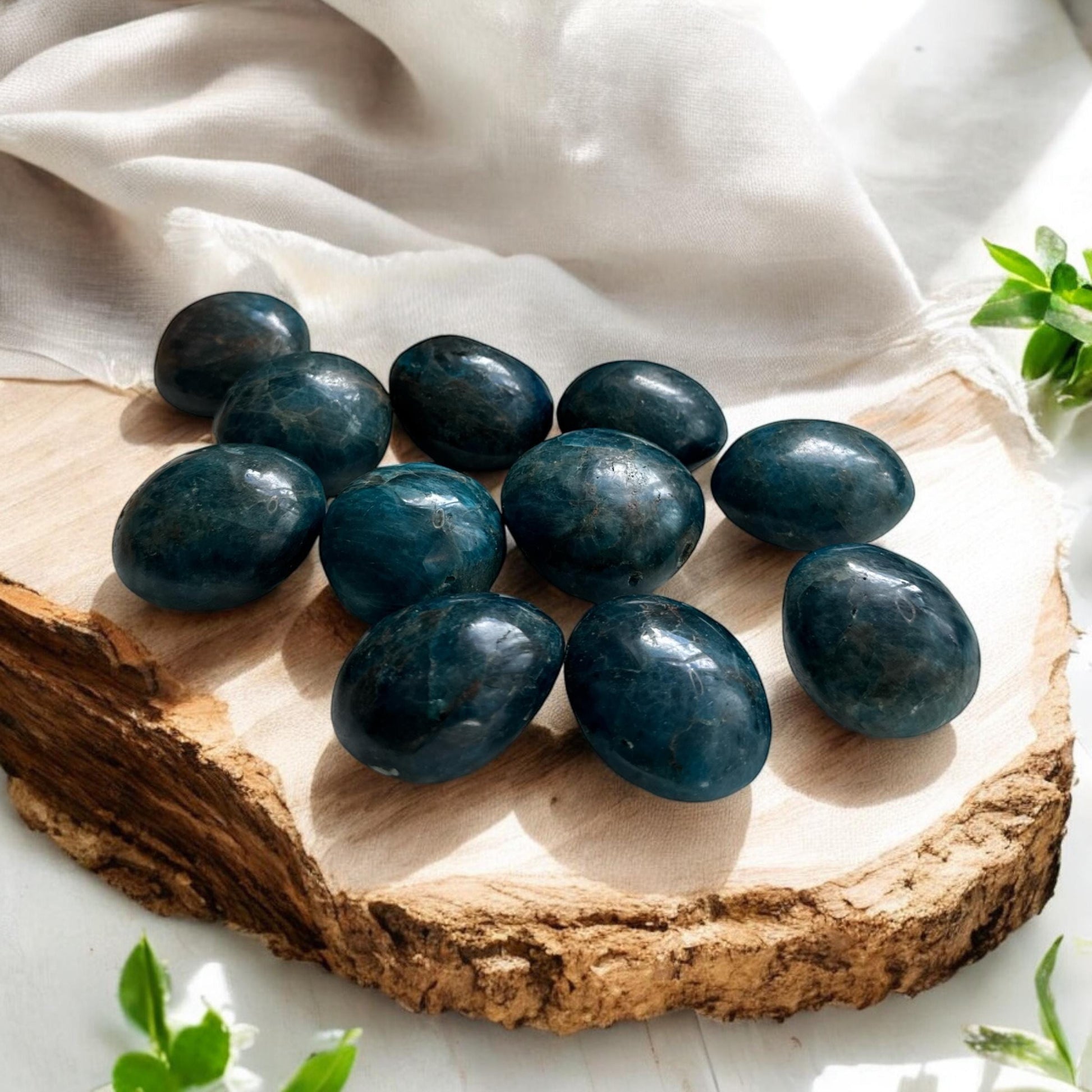 Blue Apatite Crystal Palm Stone: Tranquility Healing Stone