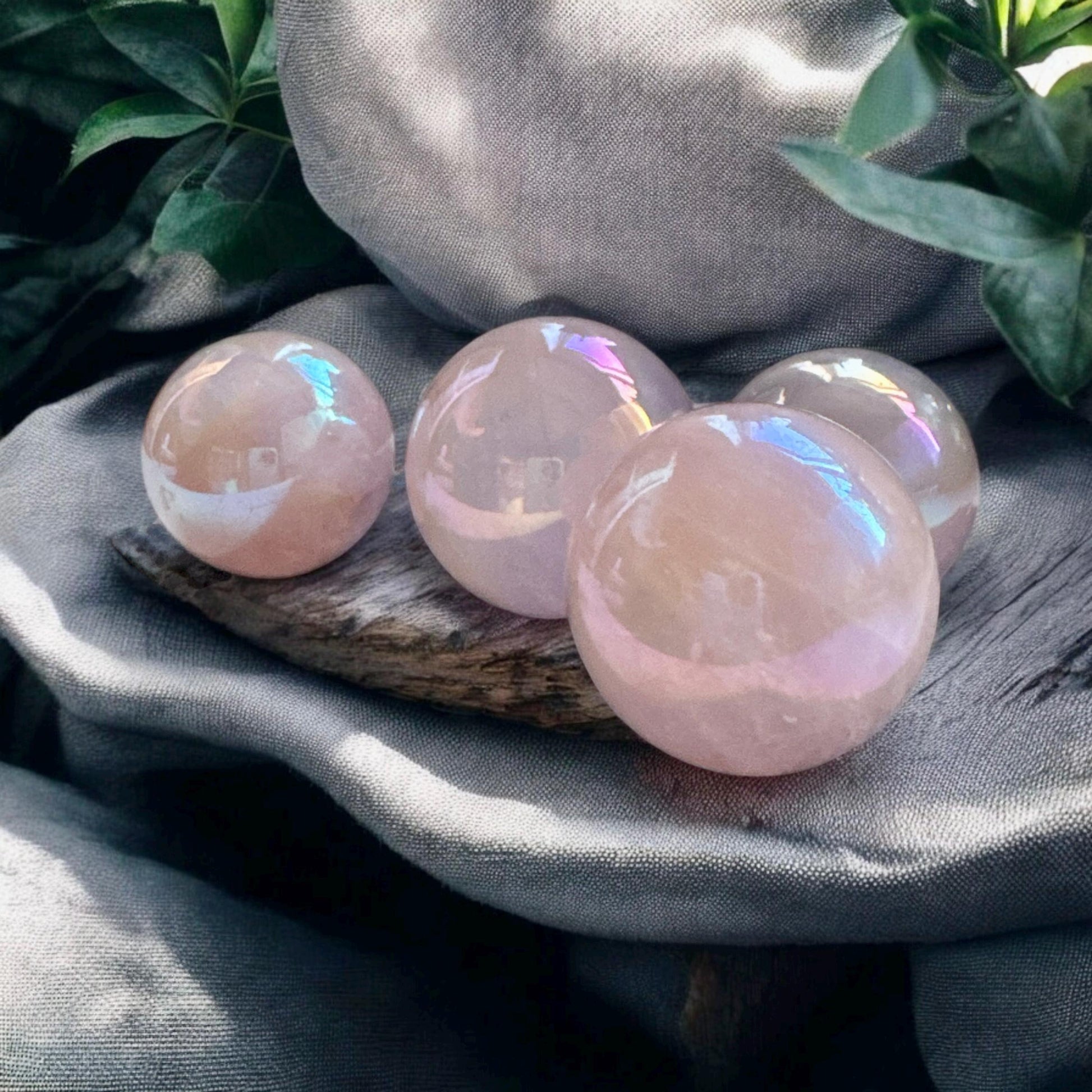 Rose Aura Quartz Crystal Sphere: Calming Spiritual Decor (30-35mm)