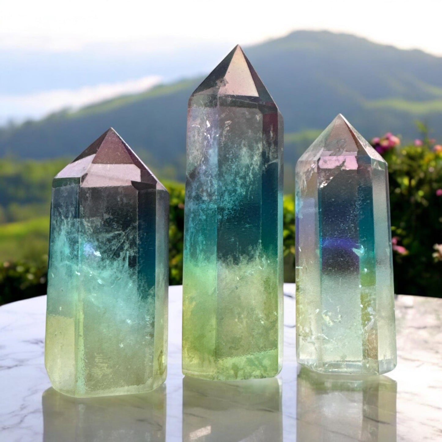 Quartz Aura Ombre Towers - Vibrant Energy | Luna by Louise, Crystal Shop UK