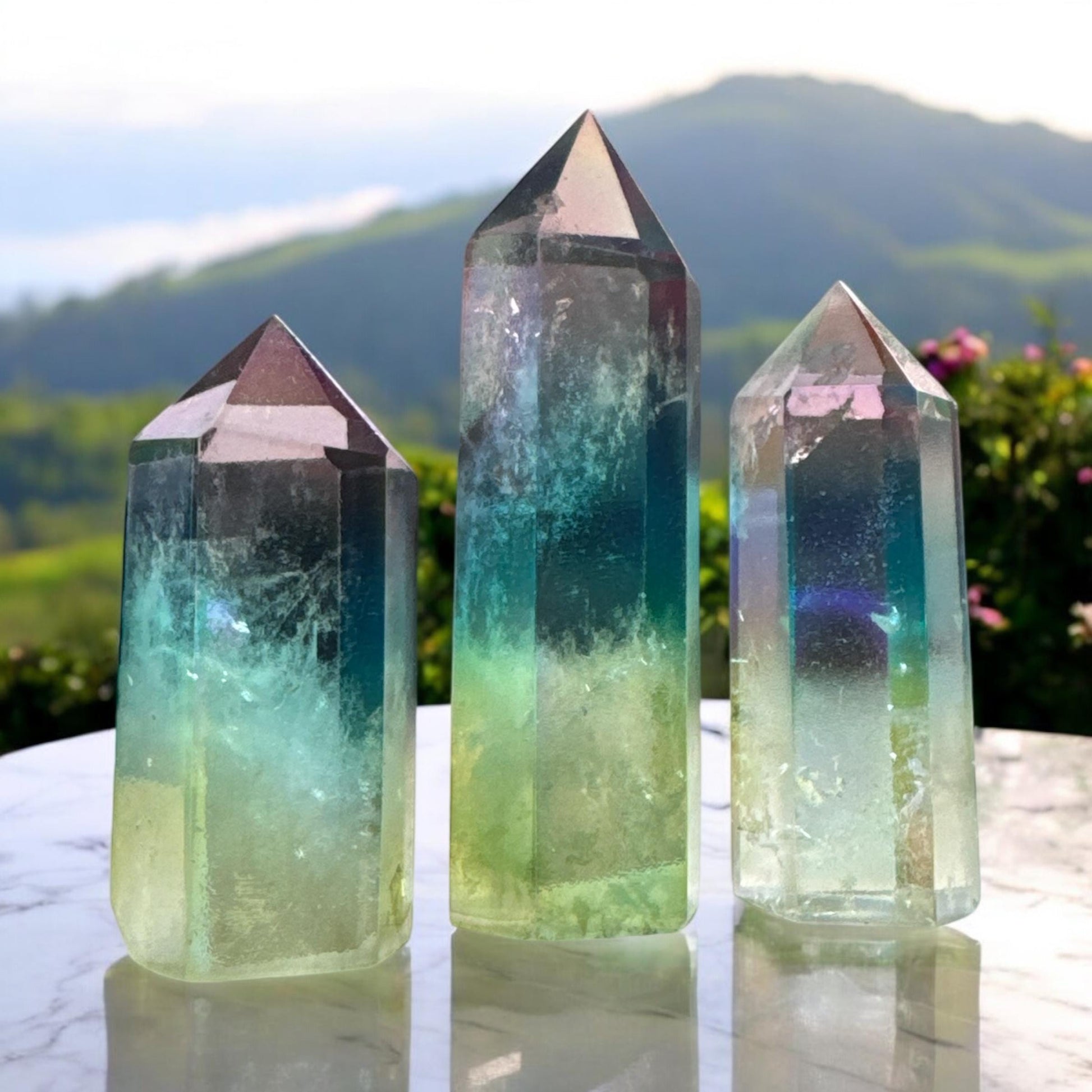 Quartz Aura Ombre Towers - Vibrant Energy | Luna by Louise, Crystal Shop UK