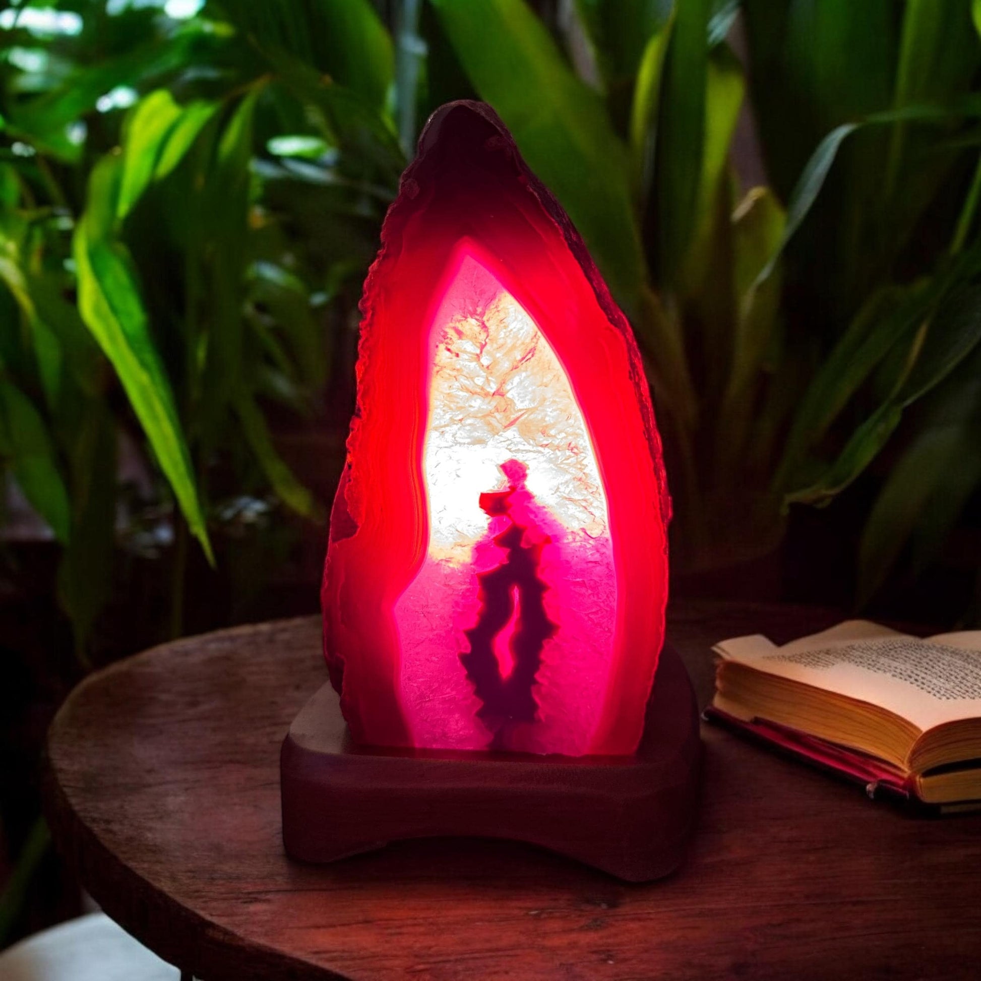 Pink Agate Geode Lamp: Luna by Louise, Crystal Shop UK