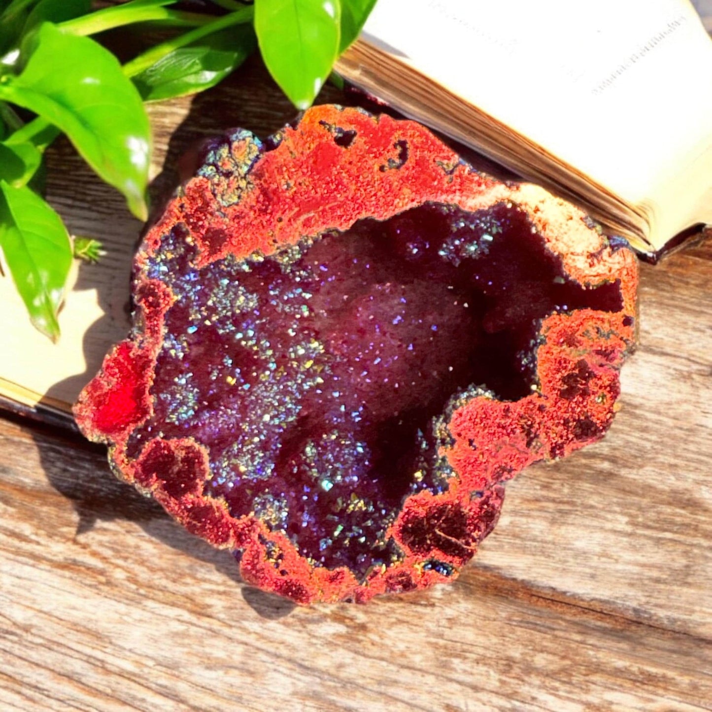 Fire Aura Geode: Radiant Energy Crystal - Luna by Louise
