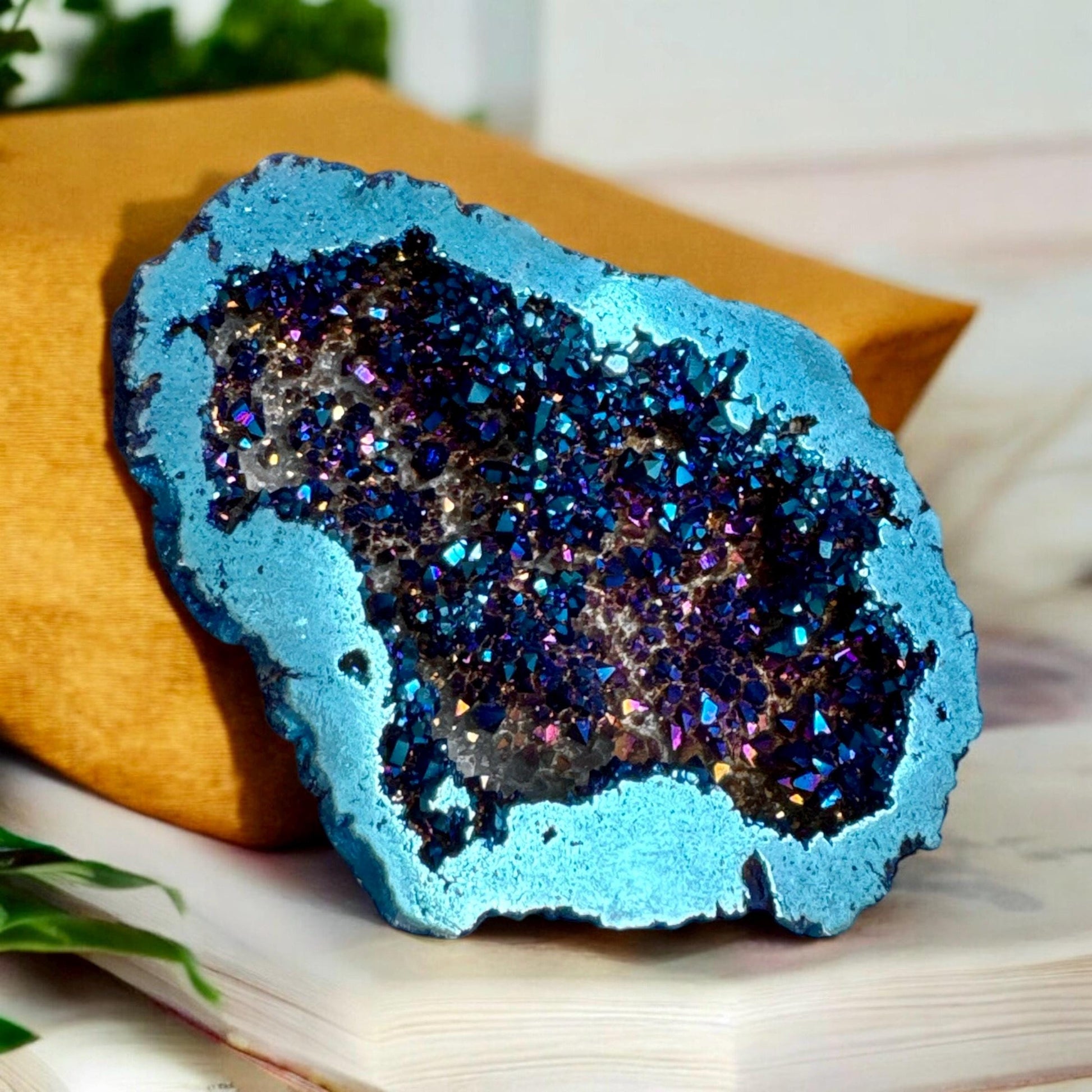 Cobalt Aura Geode – Vibrant and Mystical Crystal | Luna by Louise, Crystal Shop UK