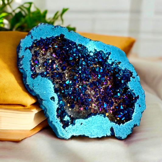 Cobalt Aura Geode – Vibrant and Mystical Crystal | Luna by Louise, Crystal Shop UK