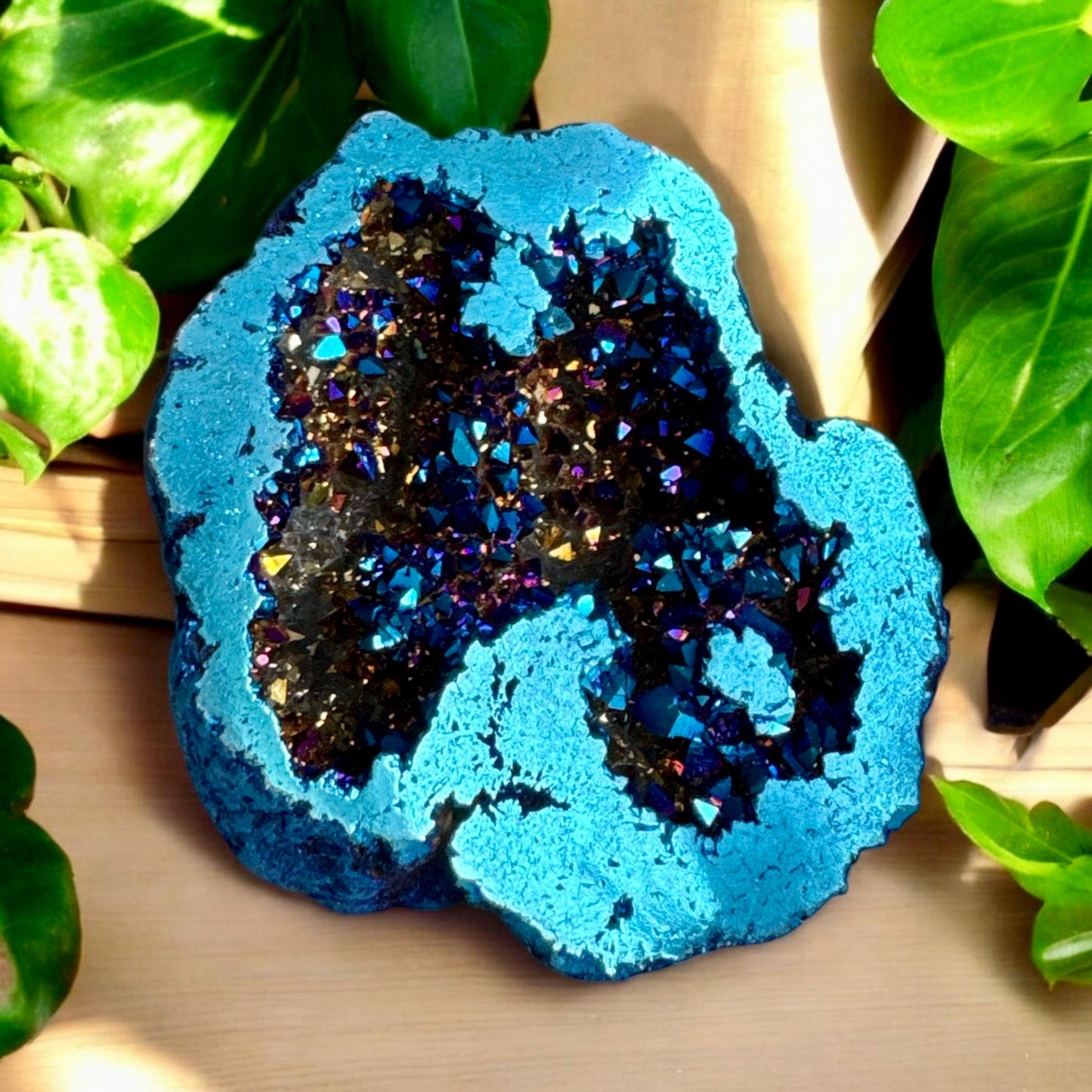 Cobalt Aura Geode – Vibrant and Mystical Crystal | Luna by Louise, Crystal Shop UK