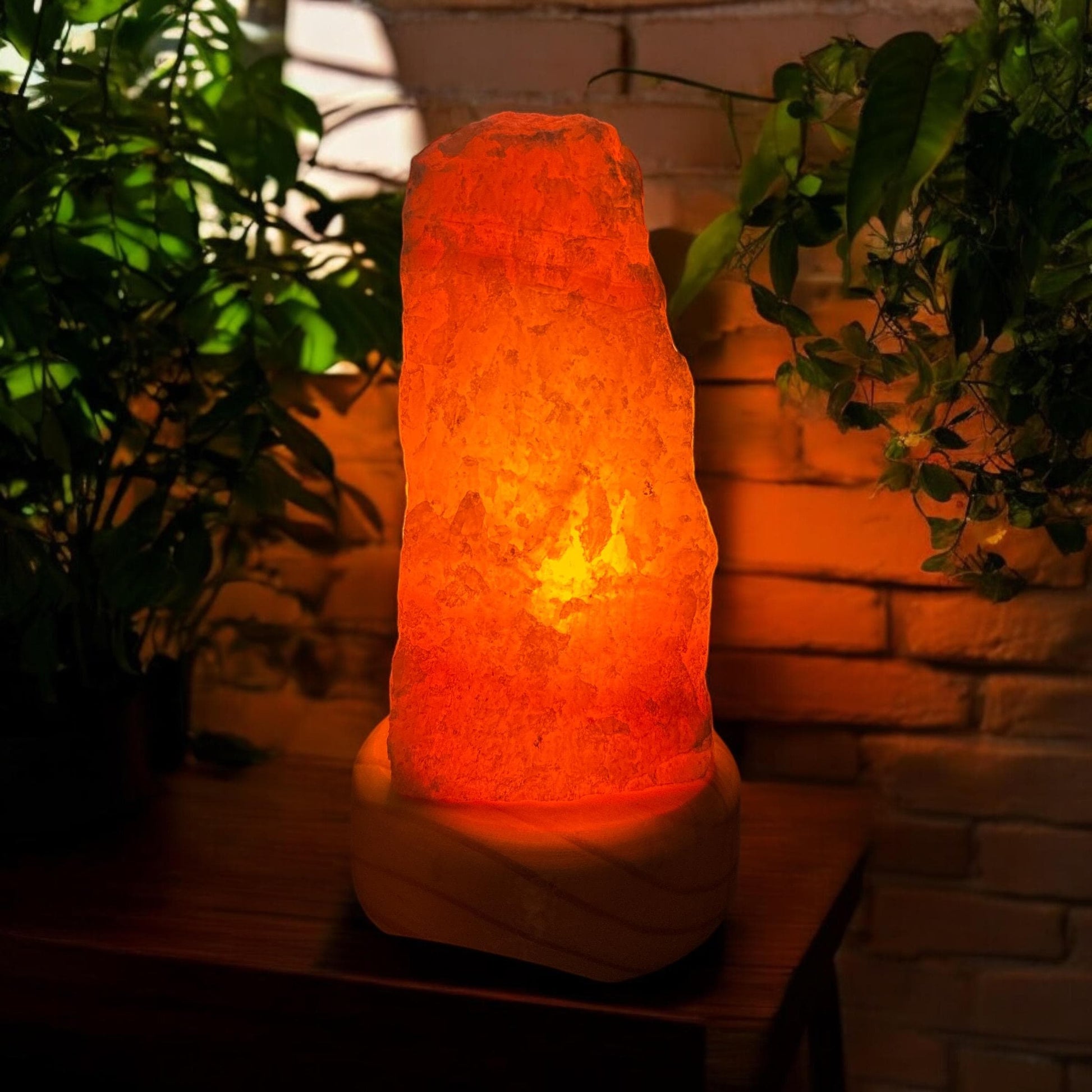 Orange Calcite Crystal Lamp: Natural Home Decor