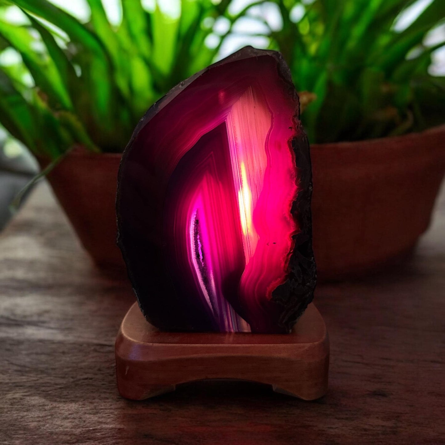 Pink Agate Geode Lamp: Luna by Louise, Crystal Shop UK