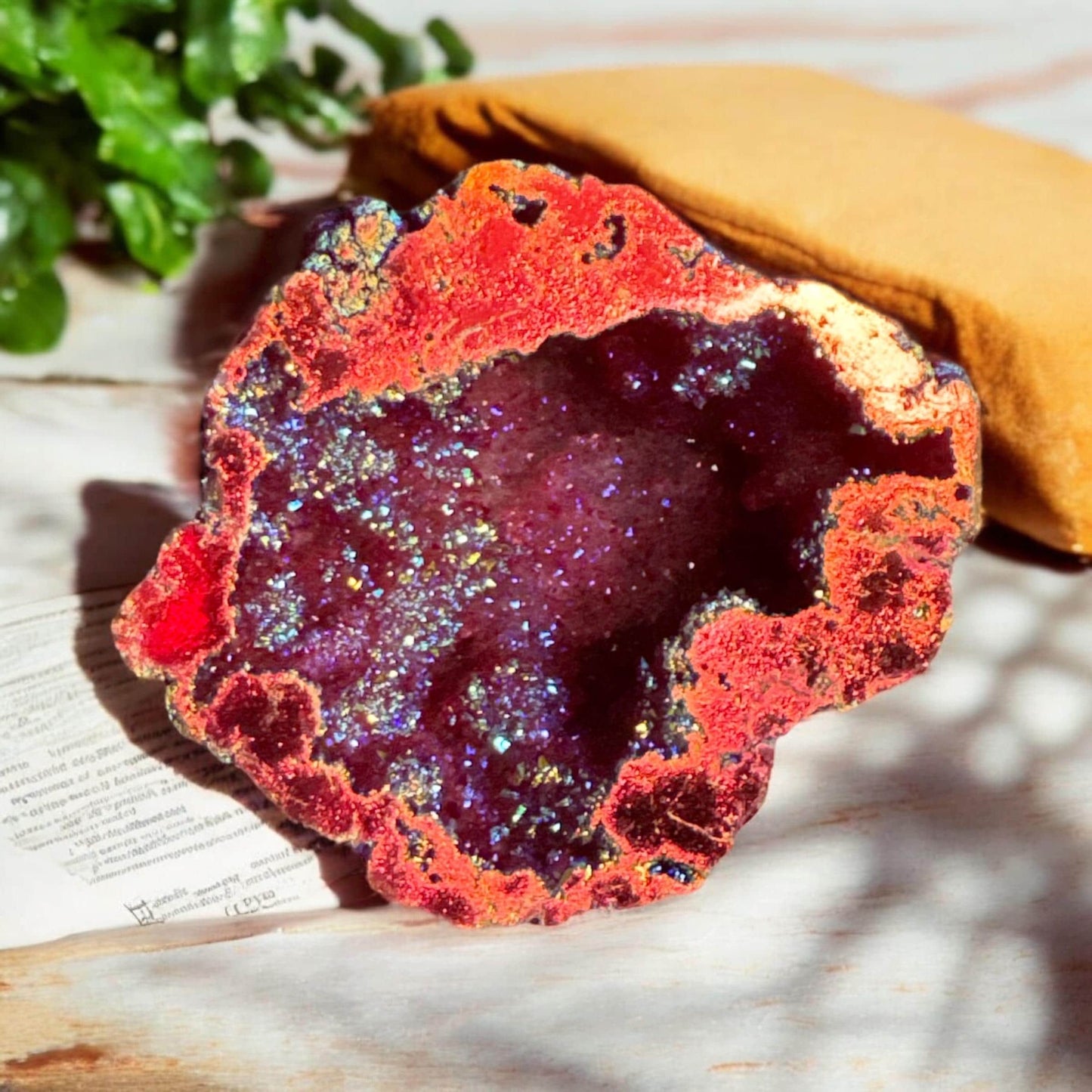 Fire Aura Geode: Radiant Energy Crystal - Luna by Louise