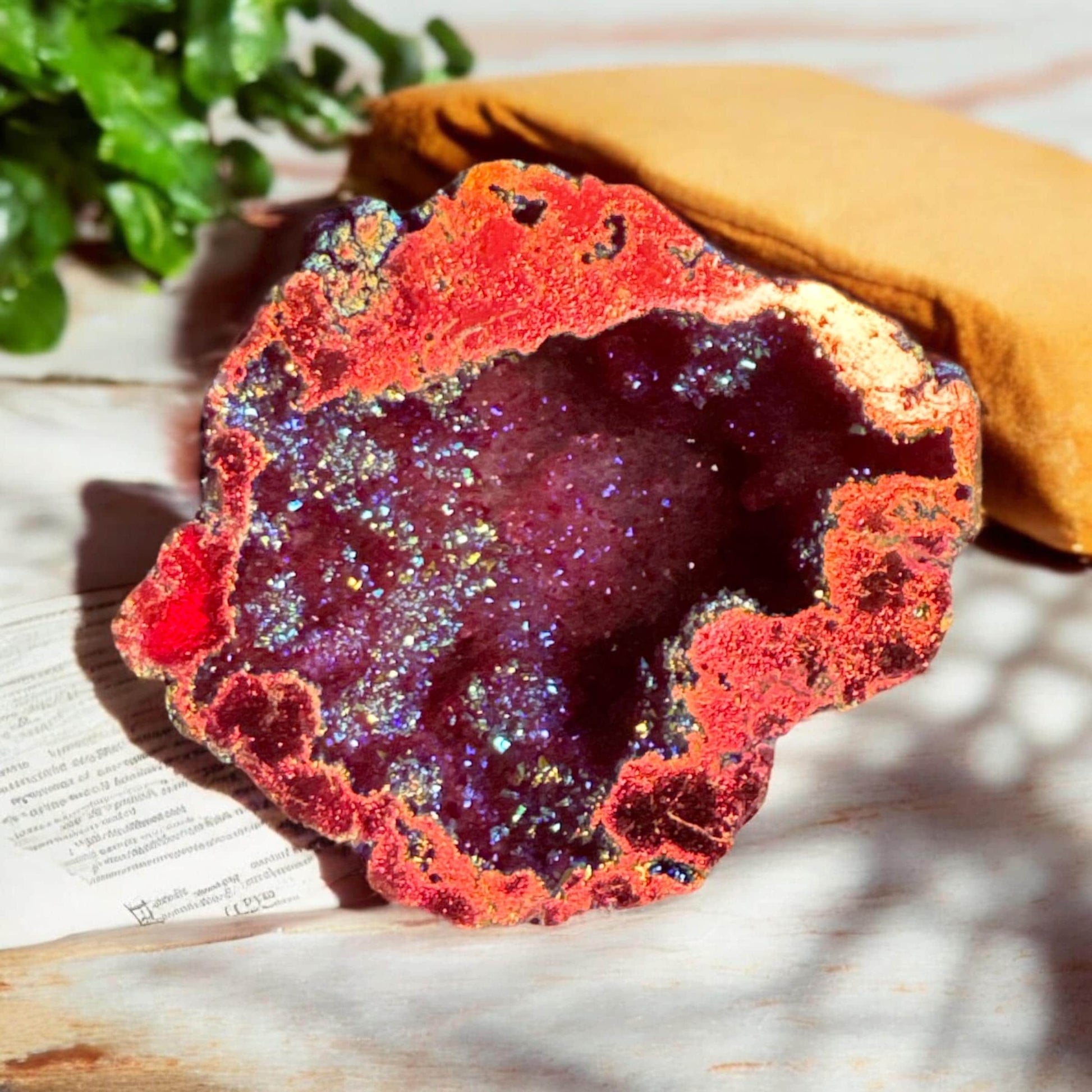 Fire Aura Geode: Radiant Energy Crystal - Luna by Louise