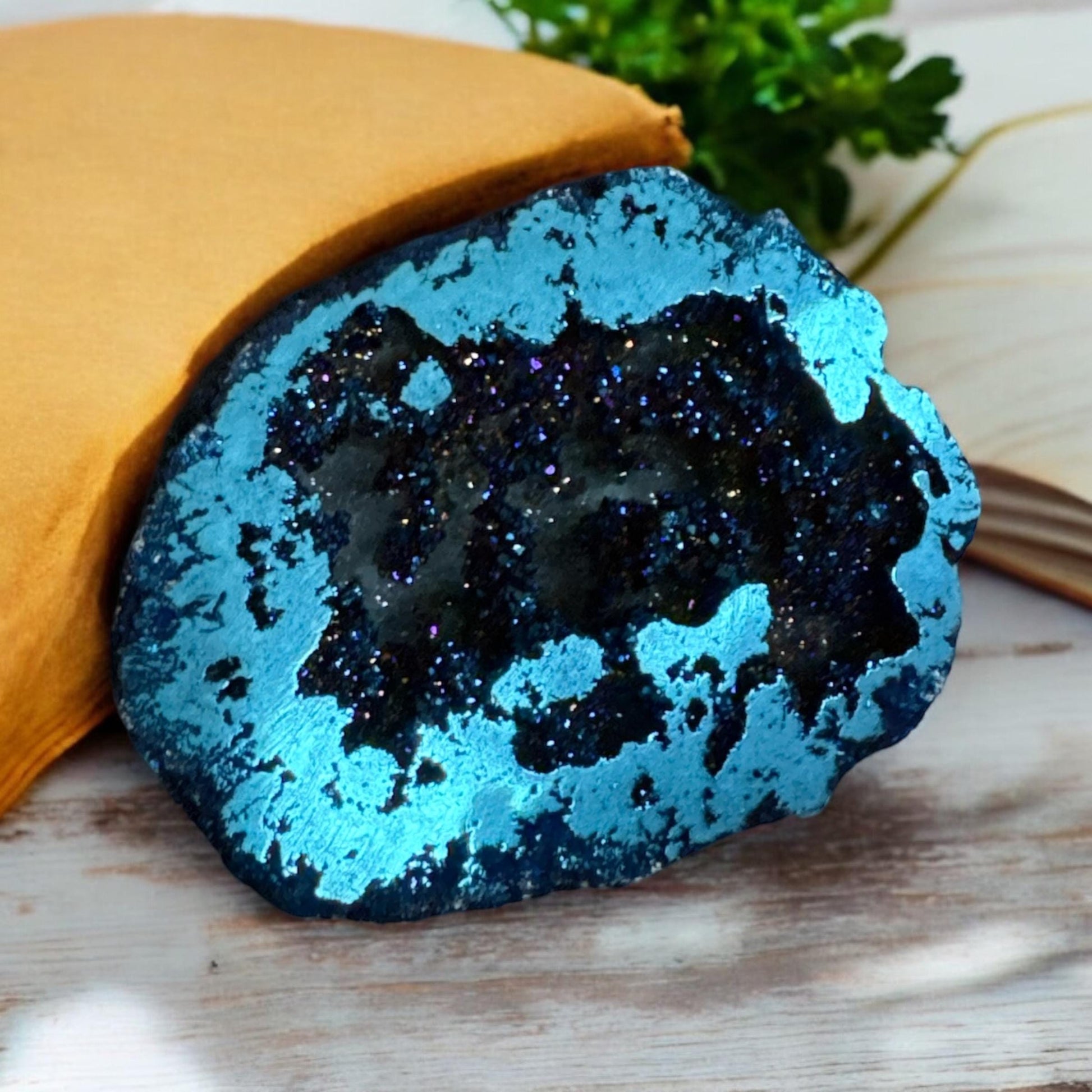 Cobalt Aura Geode – Vibrant and Mystical Crystal | Luna by Louise, Crystal Shop UK