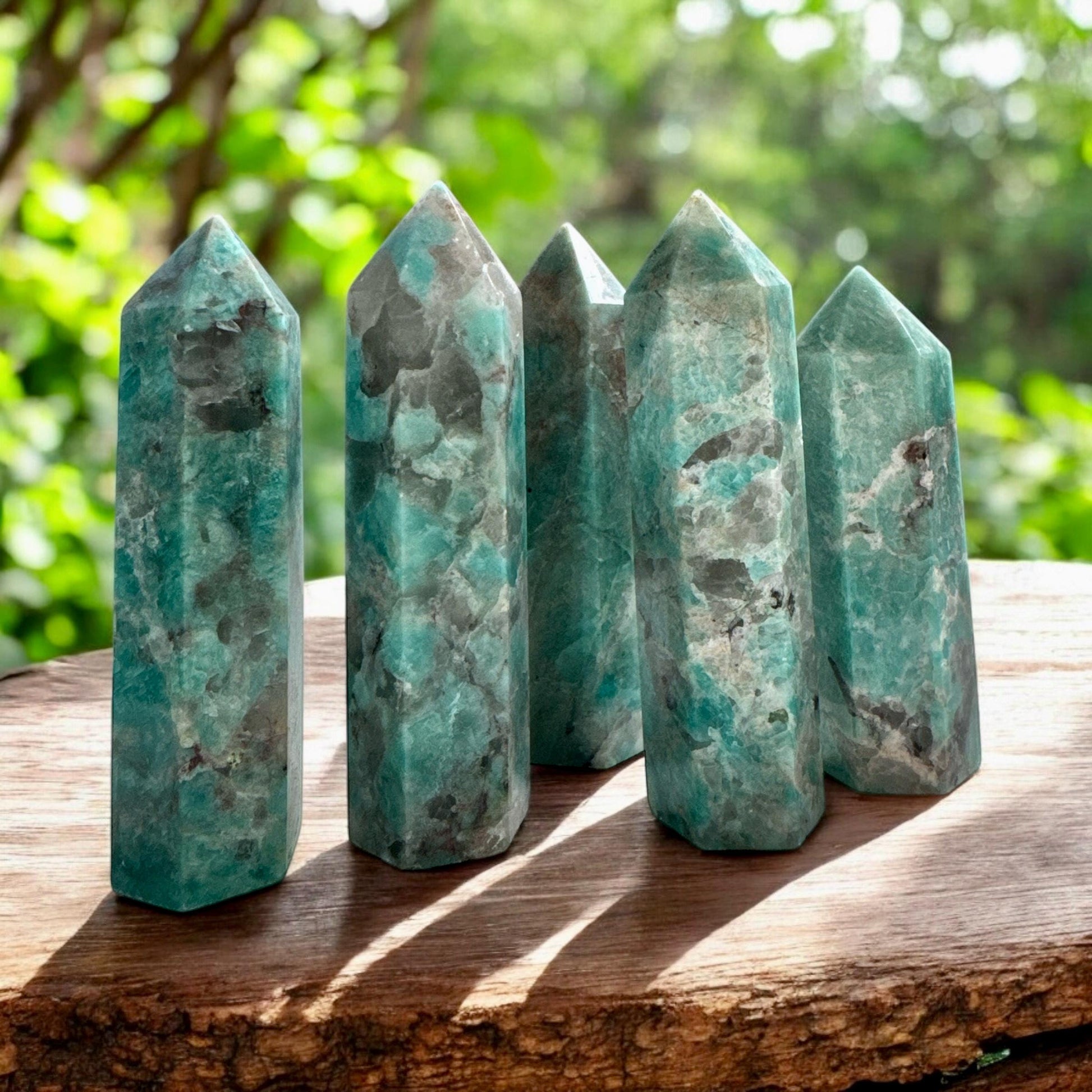 Amazonite Smokey Quartz Crystal Tower: Healing Obelisk Point
