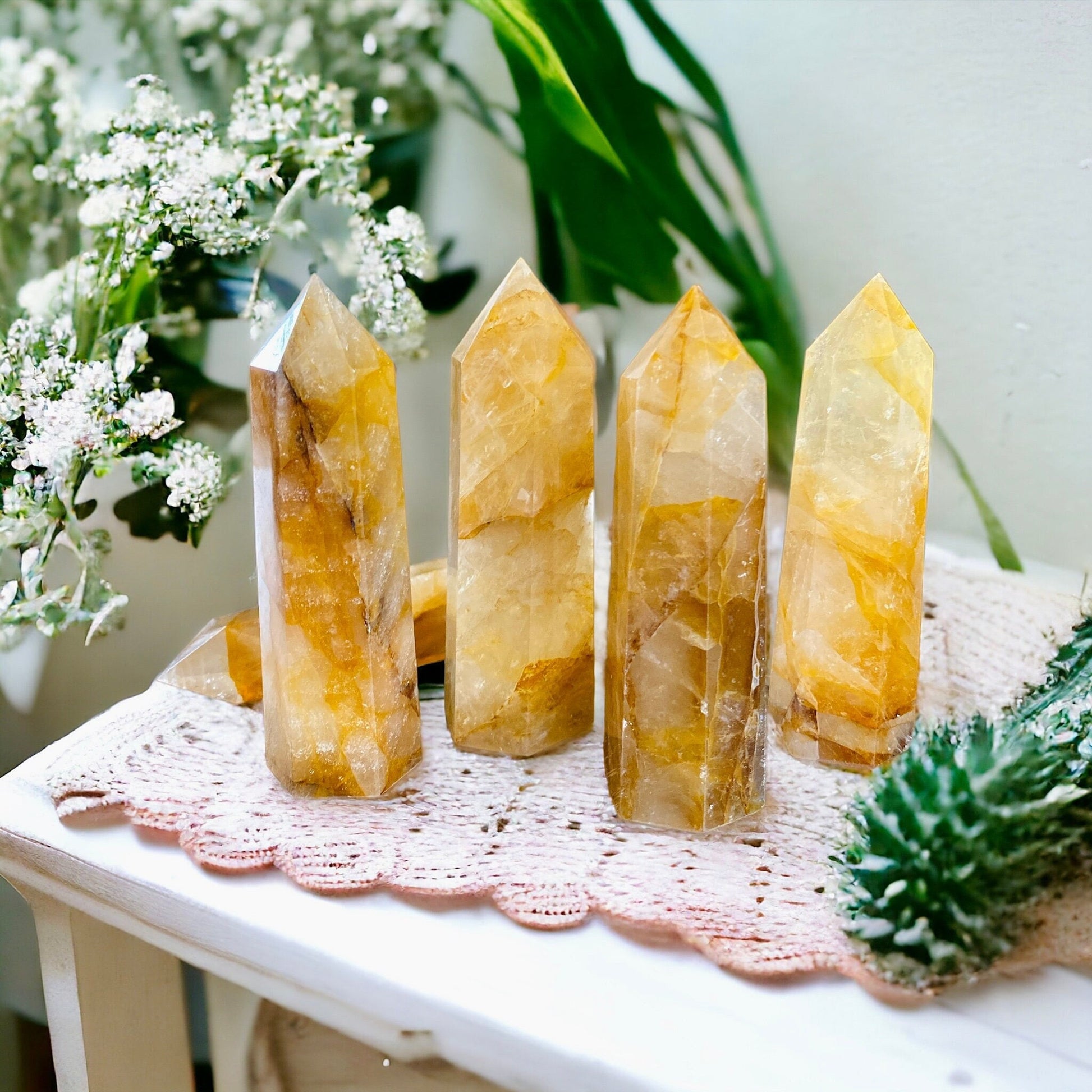 Golden Healer Quartz Tower - Healing & Harmony | Luna by Louise Crystal Shop UK