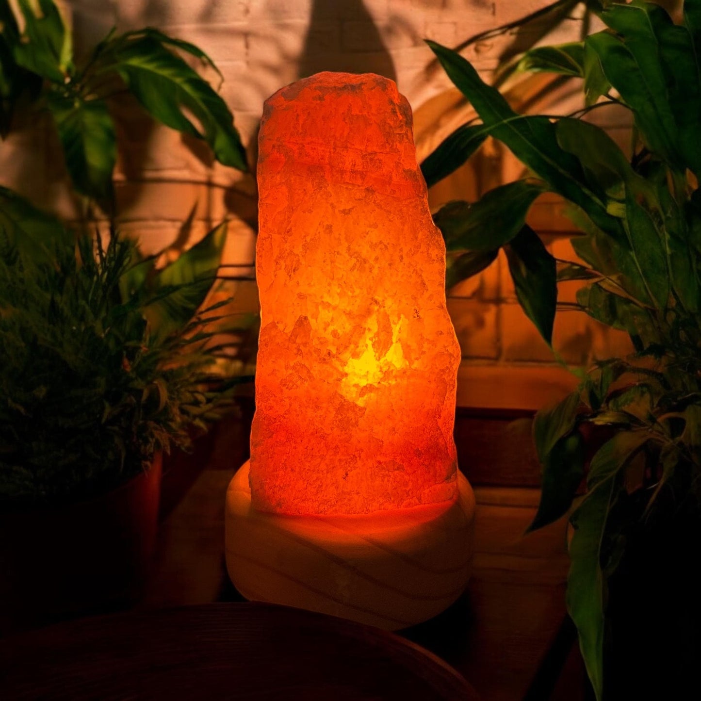 Orange Calcite Crystal Lamp: Natural Home Decor