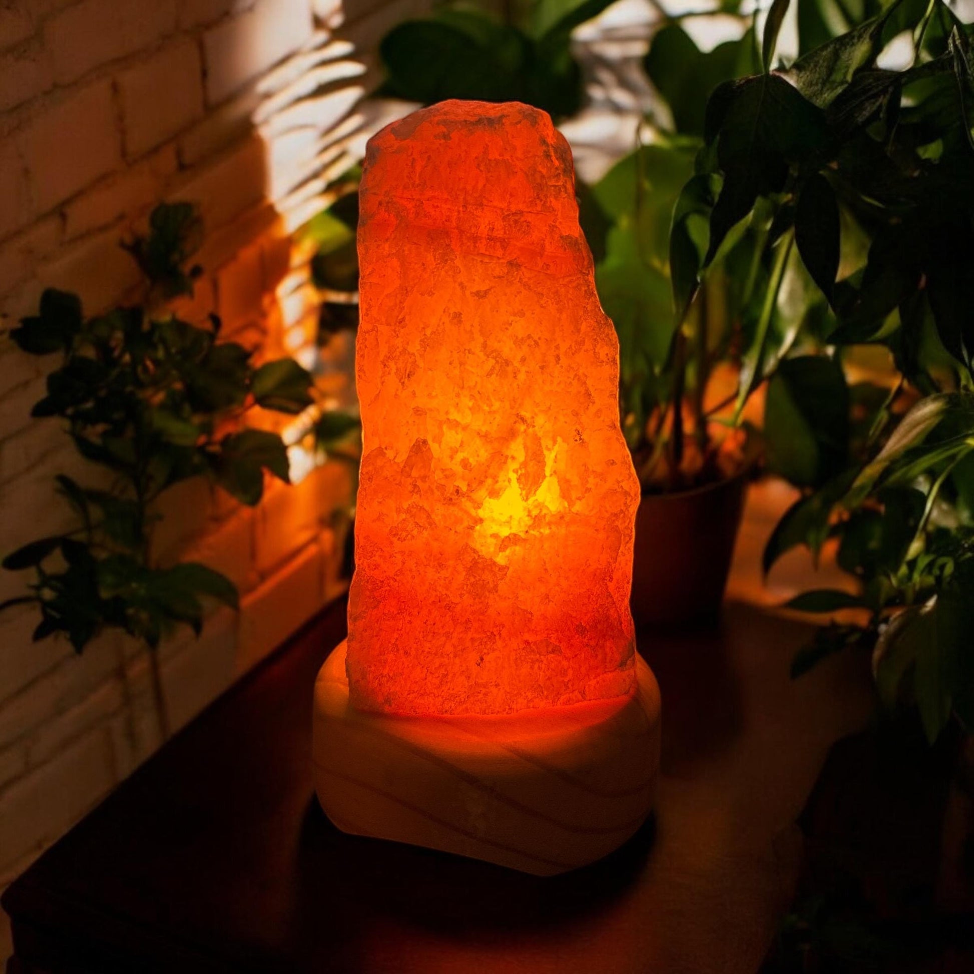 Orange Calcite Crystal Lamp: Natural Home Decor