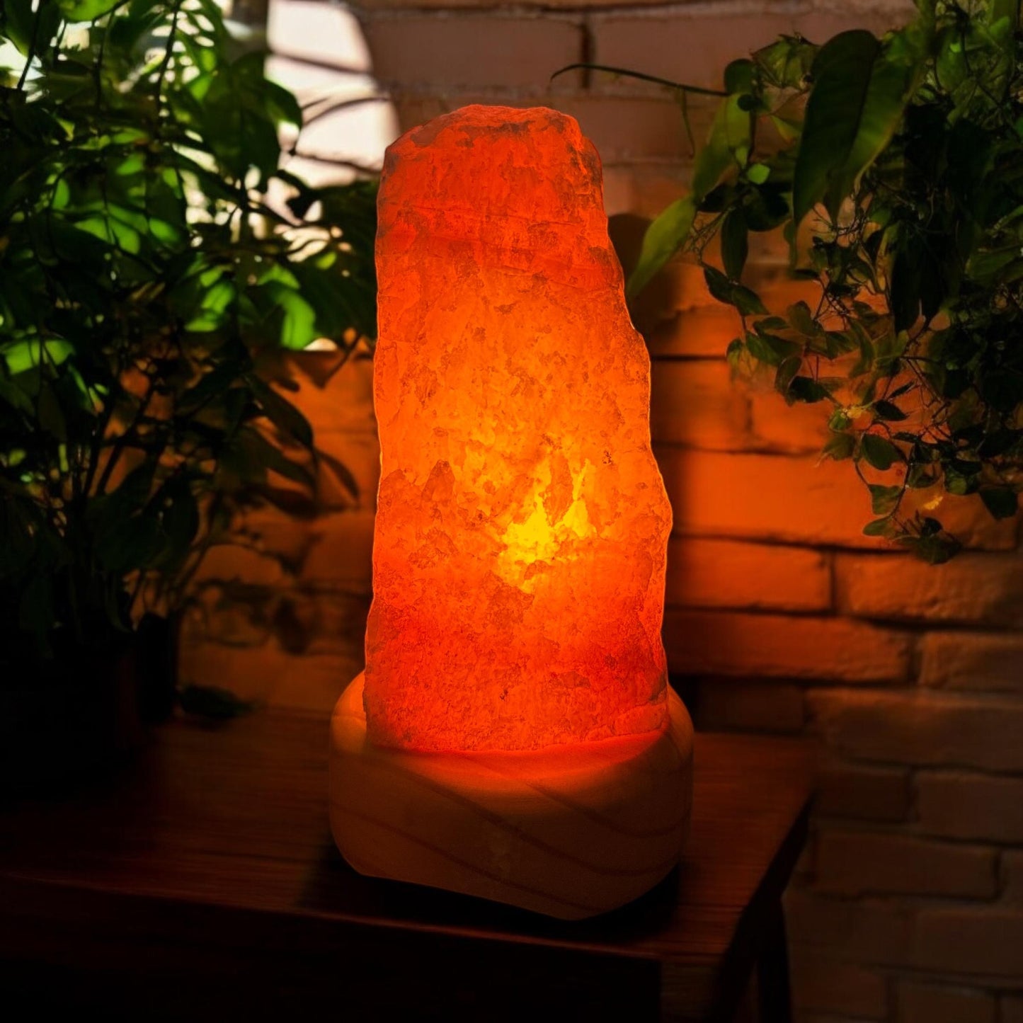 Orange Calcite Crystal Lamp: Natural Home Decor