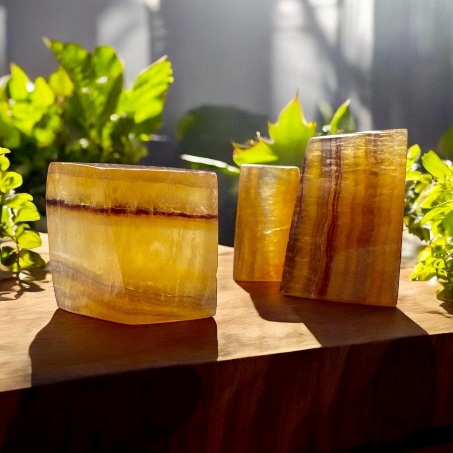 Yellow Banded Fluorite Cube: Vibrant Crystal for Confidence & Creativity