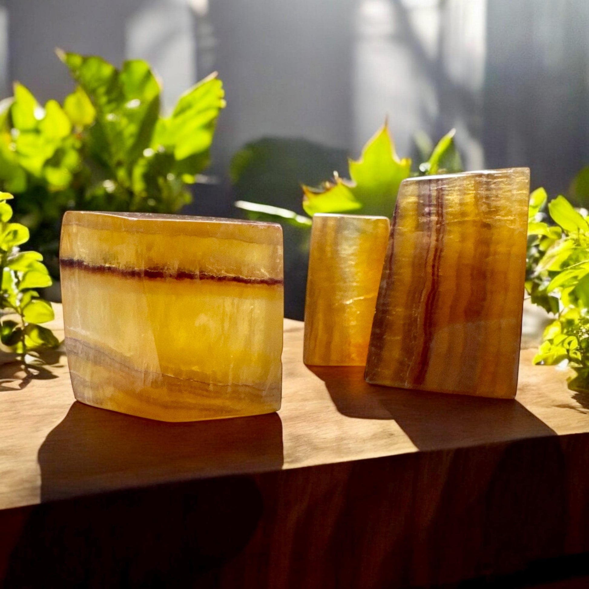 Yellow Banded Fluorite Cube: Vibrant Crystal for Confidence & Creativity