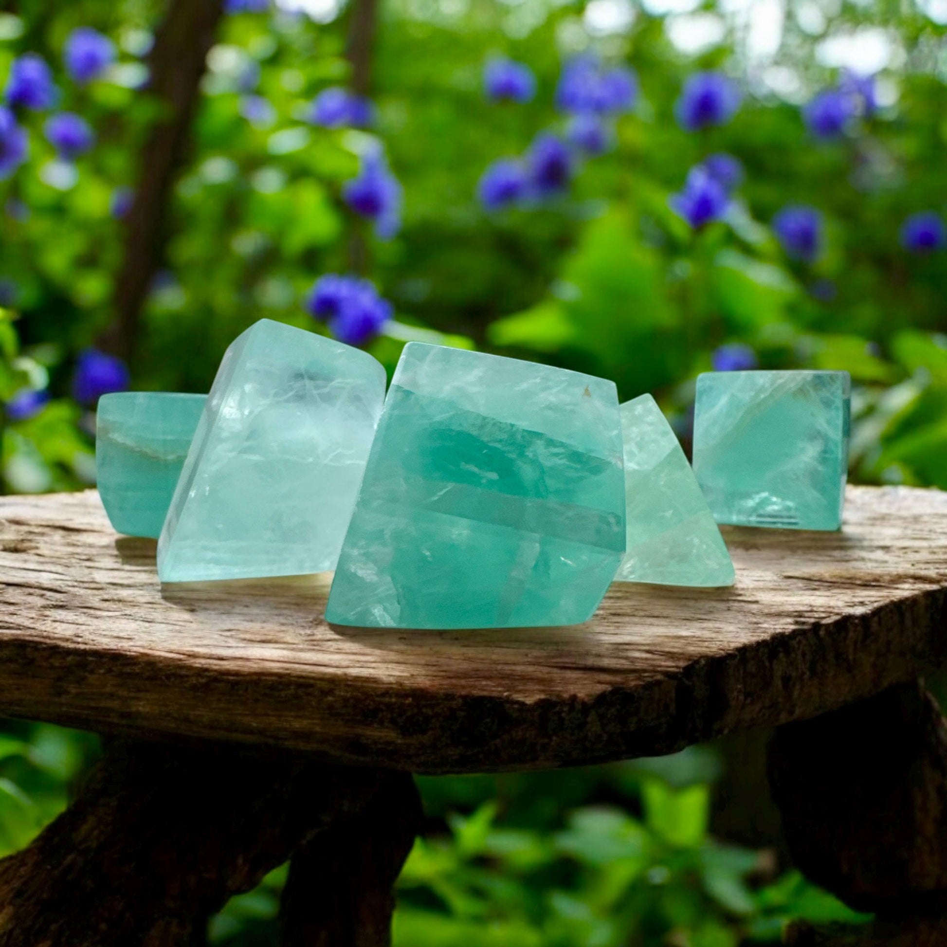 Mint Fluorite Crystal Free Form Cubes - Serenity & Focus | Luna by Louise, Crystal Shop UK