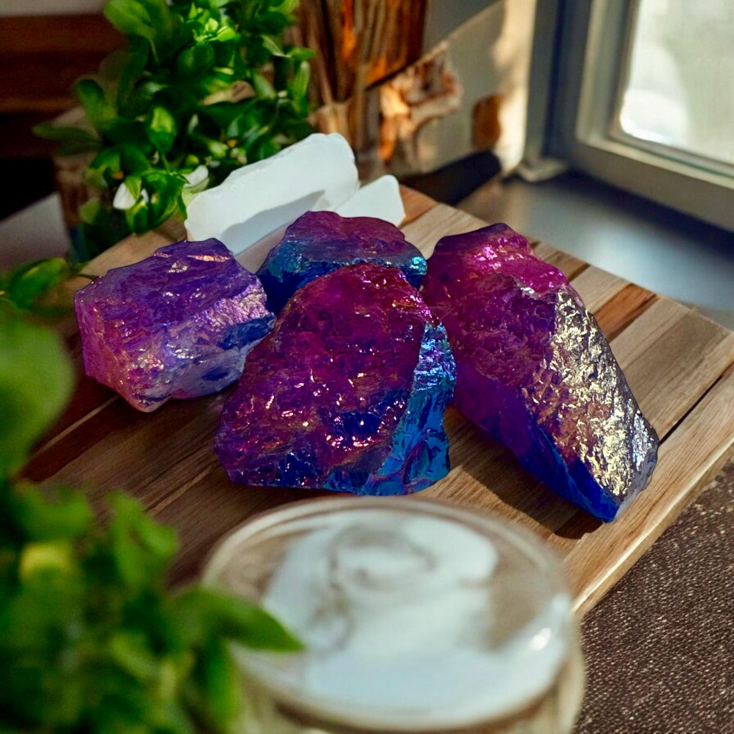 Purple Aura Quartz Crystal: Iridescent Healing Stone