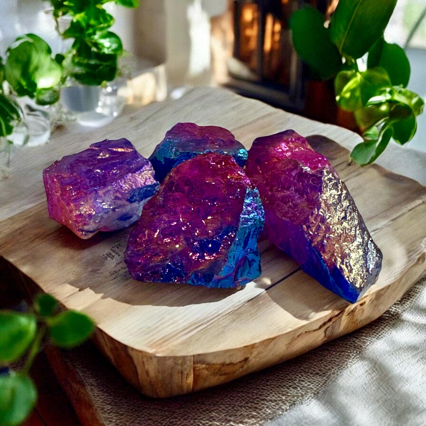 Purple Aura Quartz Crystal: Iridescent Healing Stone