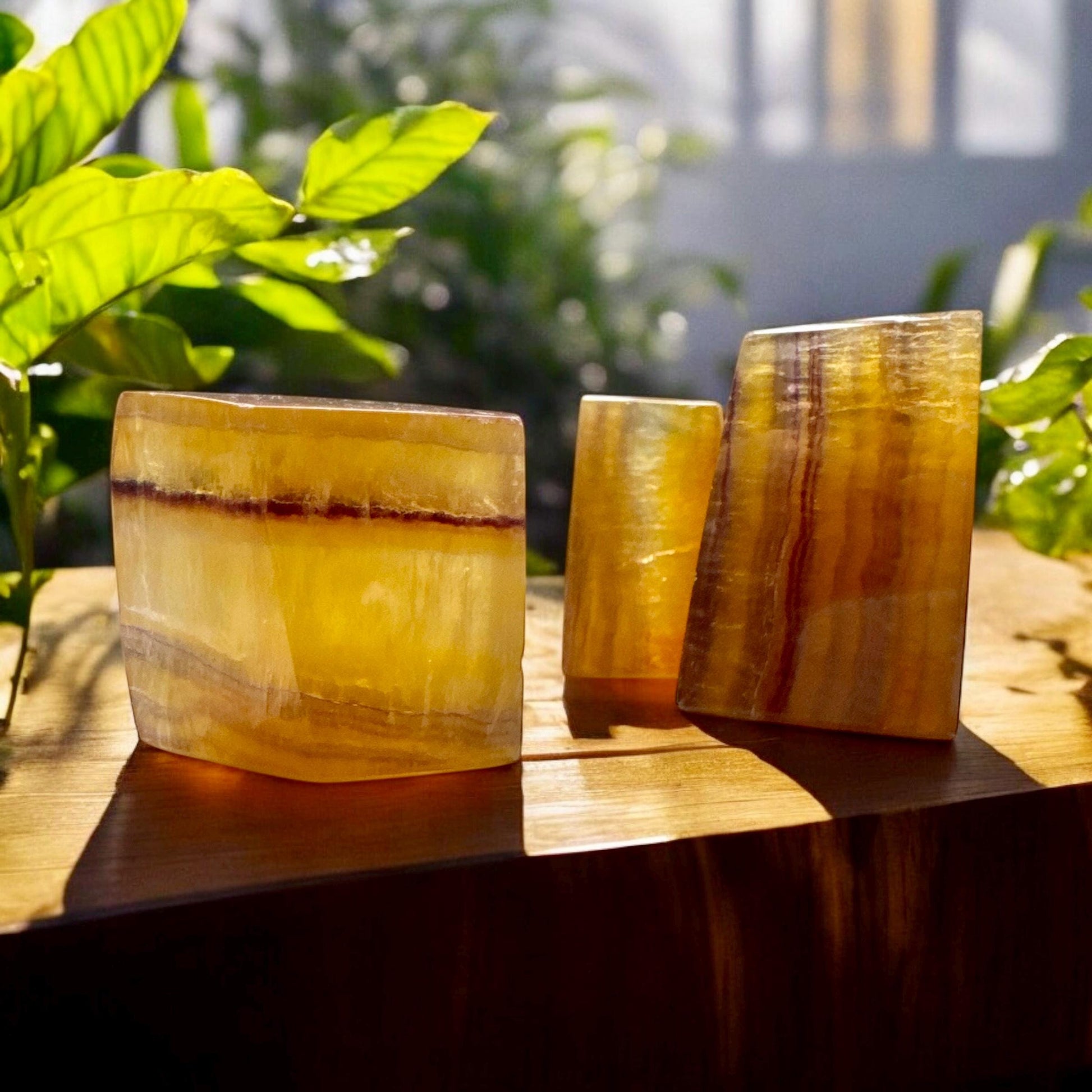 Yellow Banded Fluorite Cube: Vibrant Crystal for Confidence & Creativity