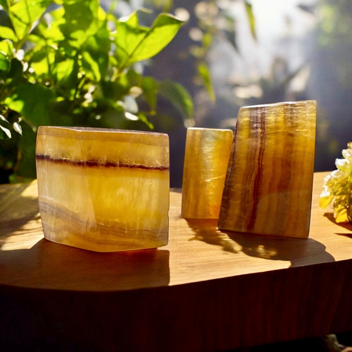 Yellow Banded Fluorite Cube: Vibrant Crystal for Confidence & Creativity