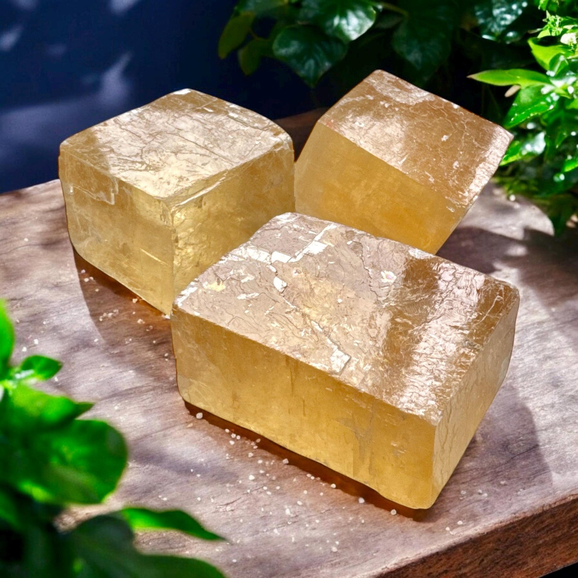 Honey Calcite Free Form Cubes: Golden Crystal for Focus