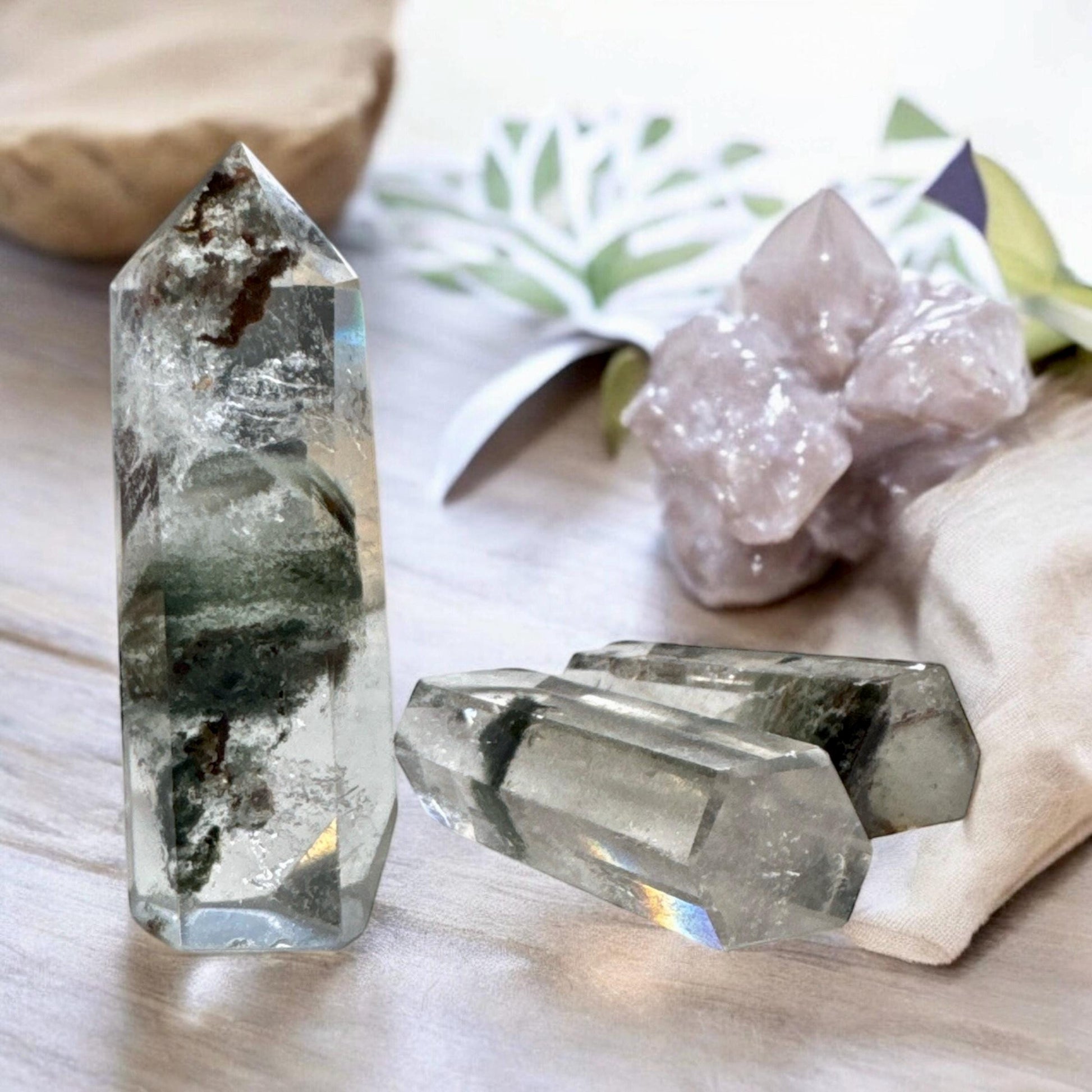 Garden Quartz Tower: Lodolite Crystal with Natural Inclusions